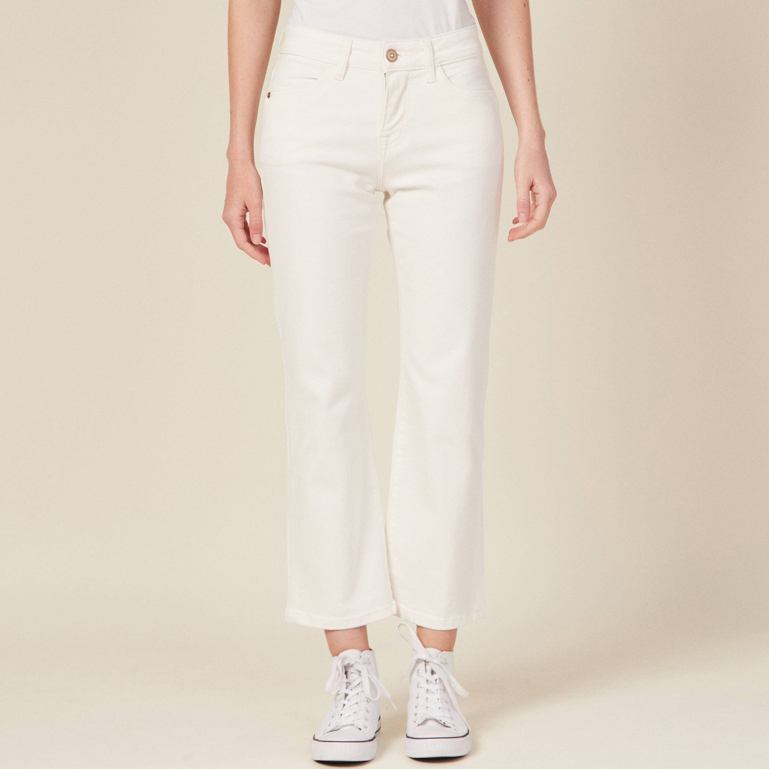 pantalon eco responsable denim blanc femme Pantalon éco-responsable denim blanc femme