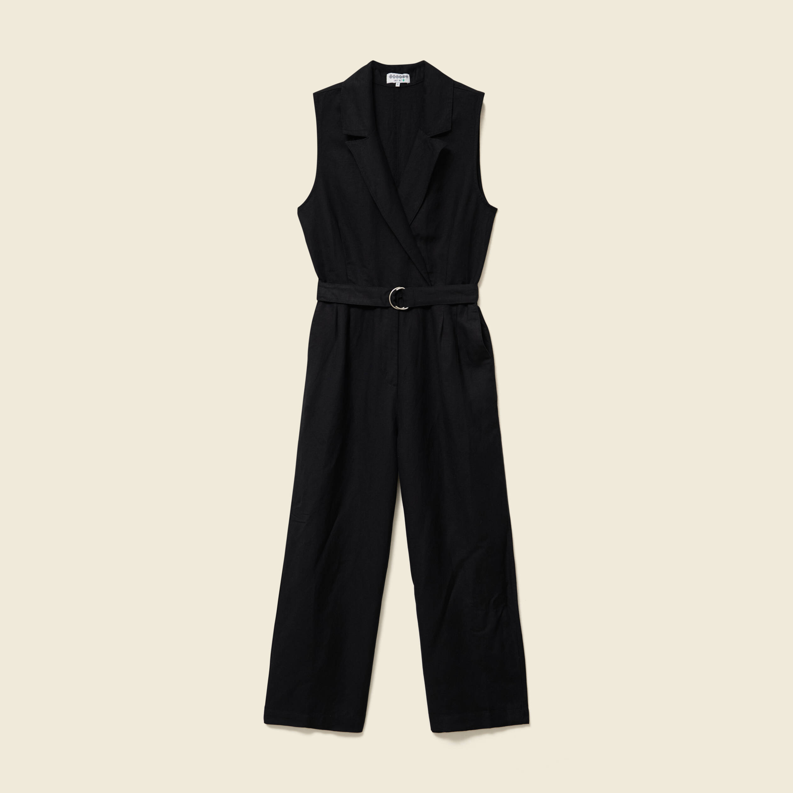Combinaison salopette sans manches noir femme