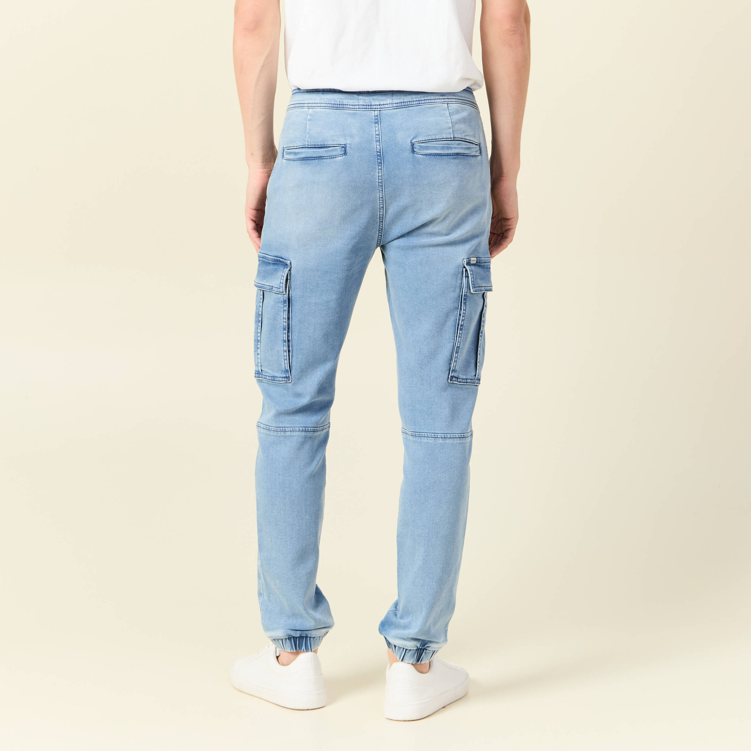 jeans battle a coulisse denim bleach homme Jeans battle à coulisse denim bleach homme