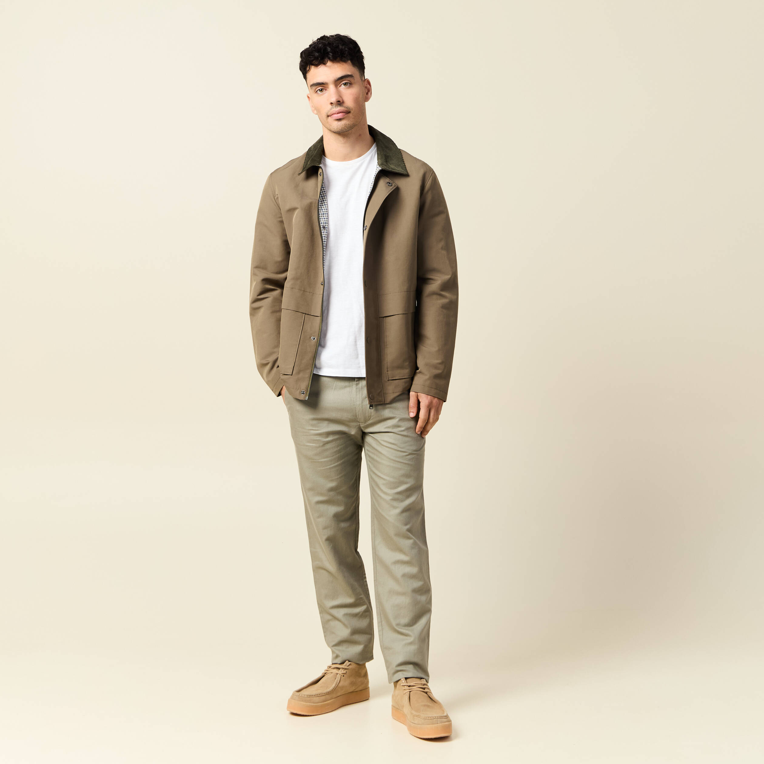 Pantalon chino vert kaki homme