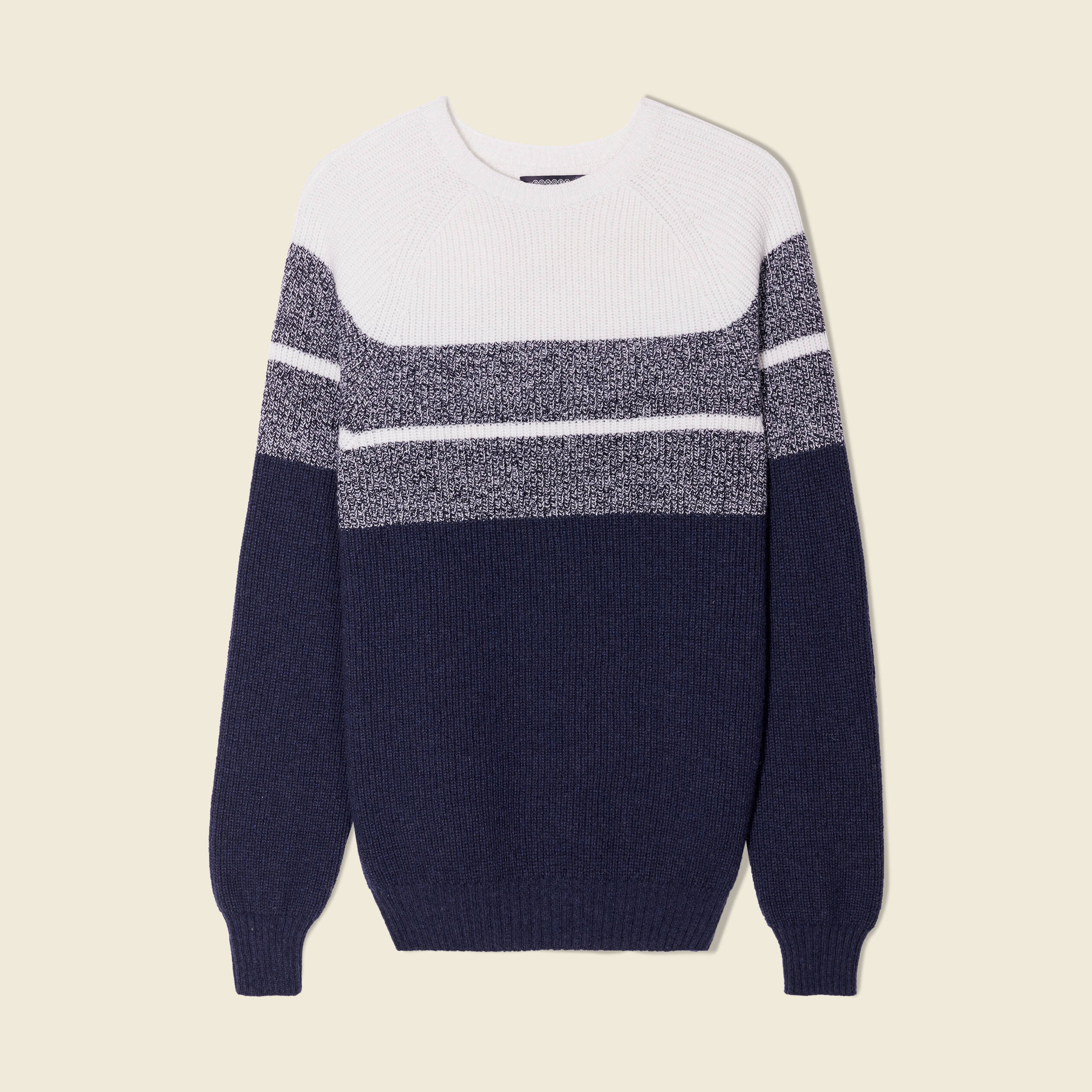 Pull manches longues fabriqué en France ecru homme
