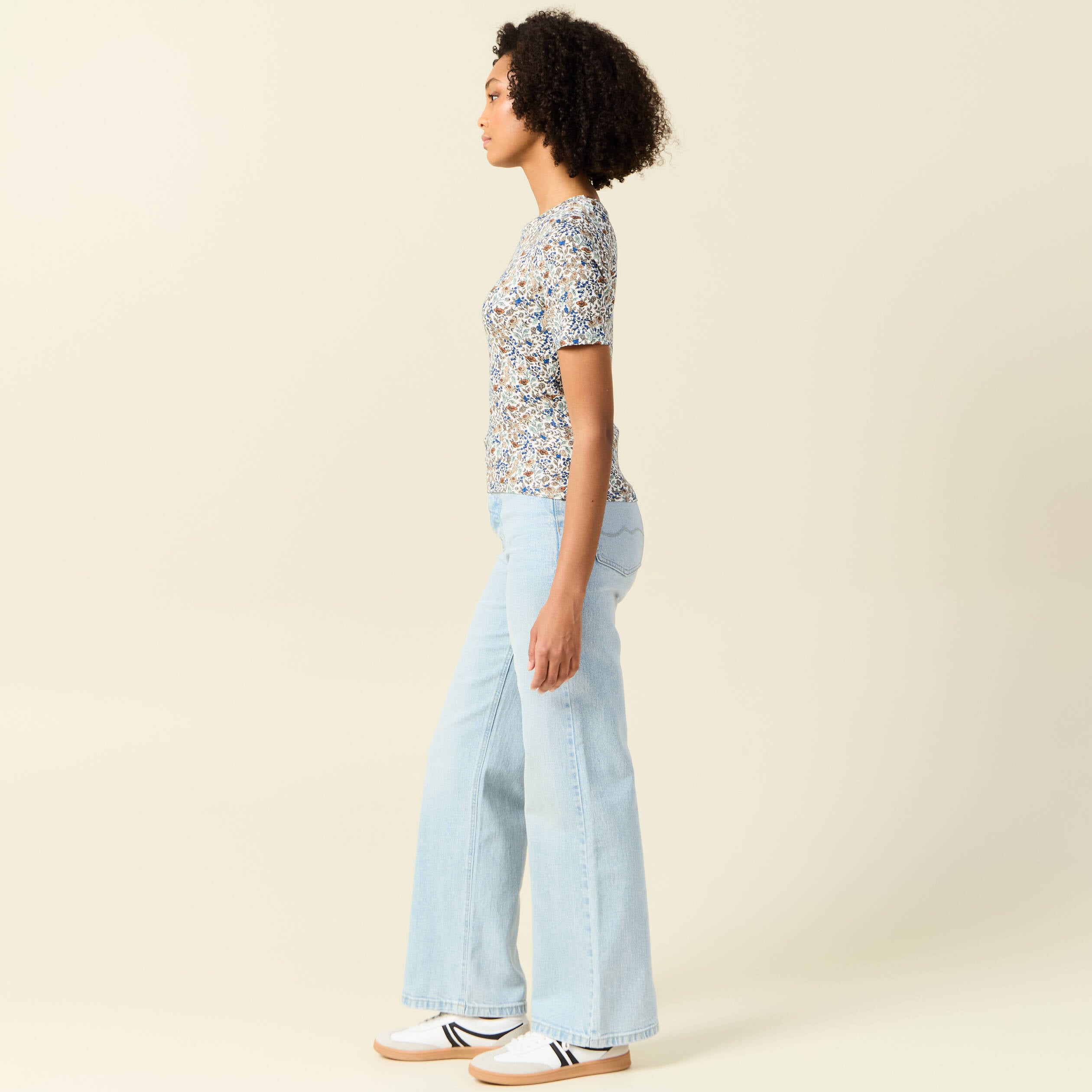 T-shirt manches courtes bleu clair femme