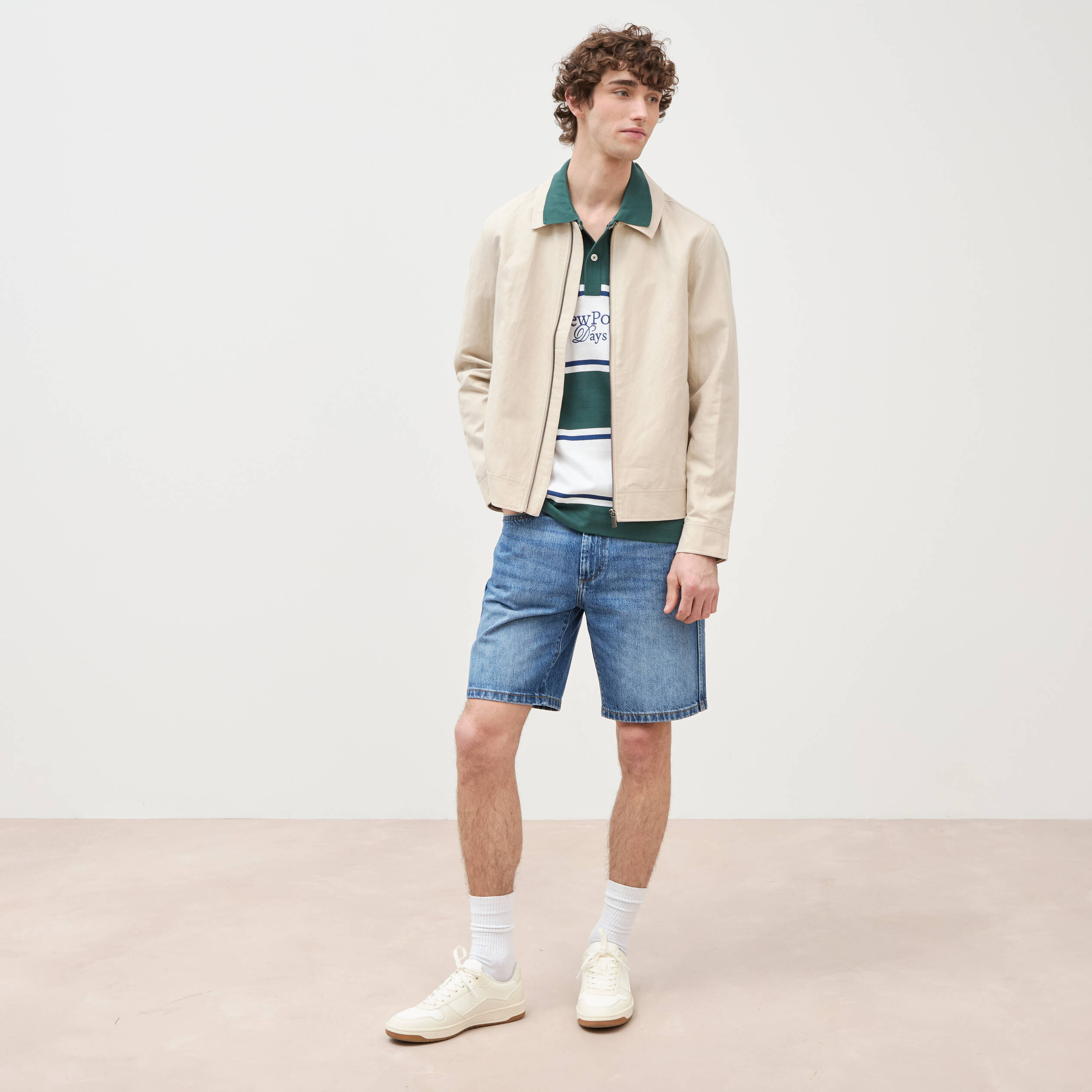 Bermuda en jean coton denim stone homme