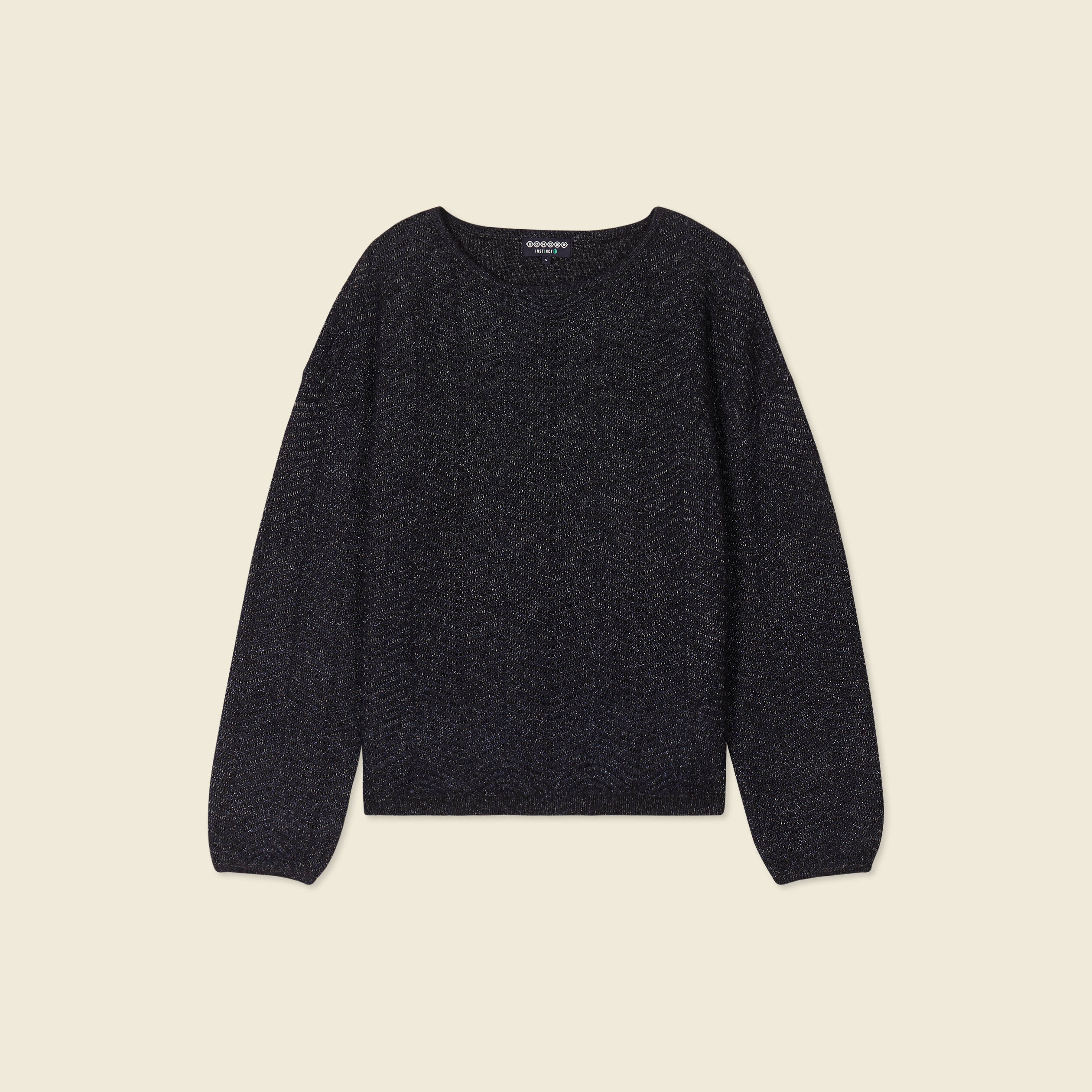 Pull manches longues bleu marine femme