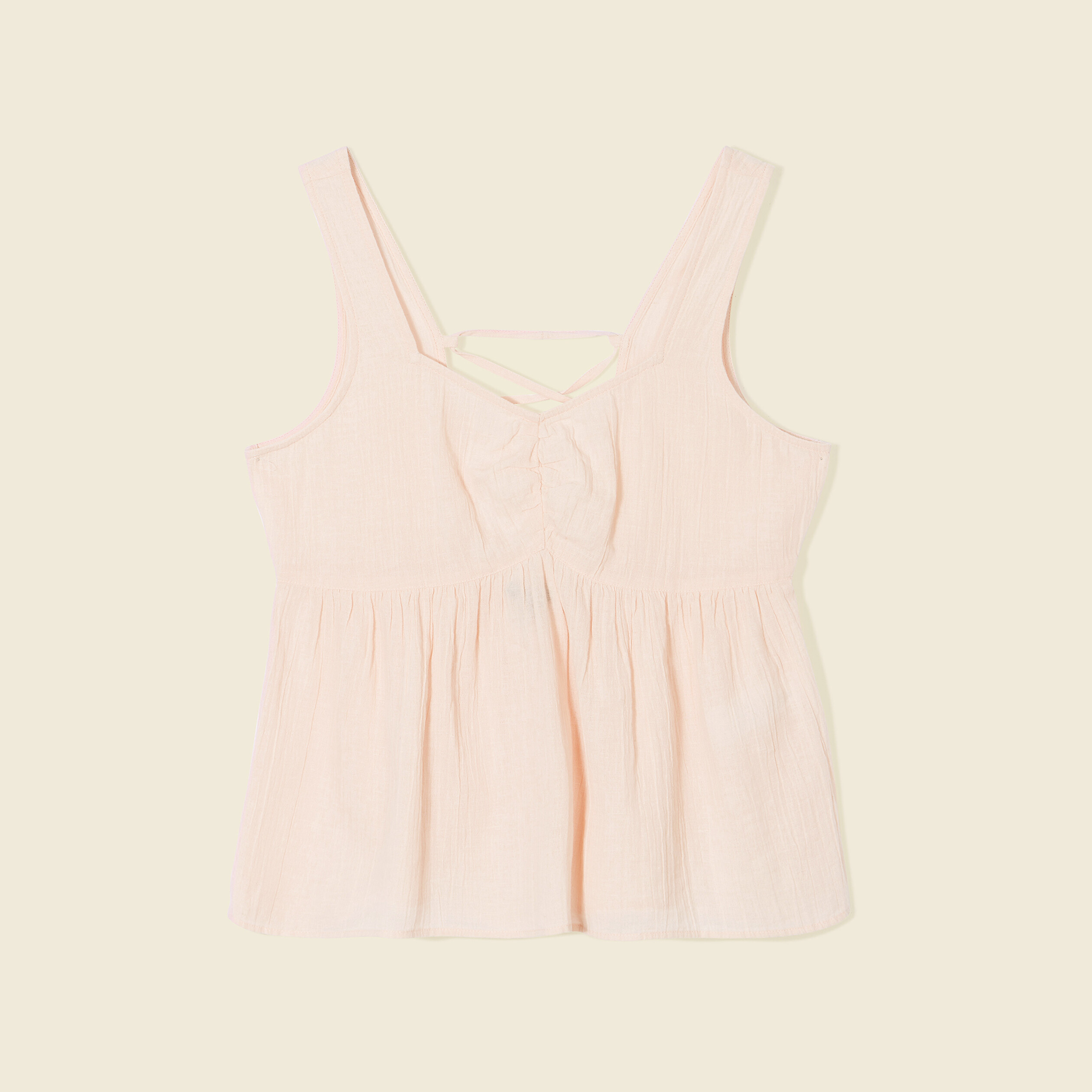 Blouse bretelles larges rose clair femme