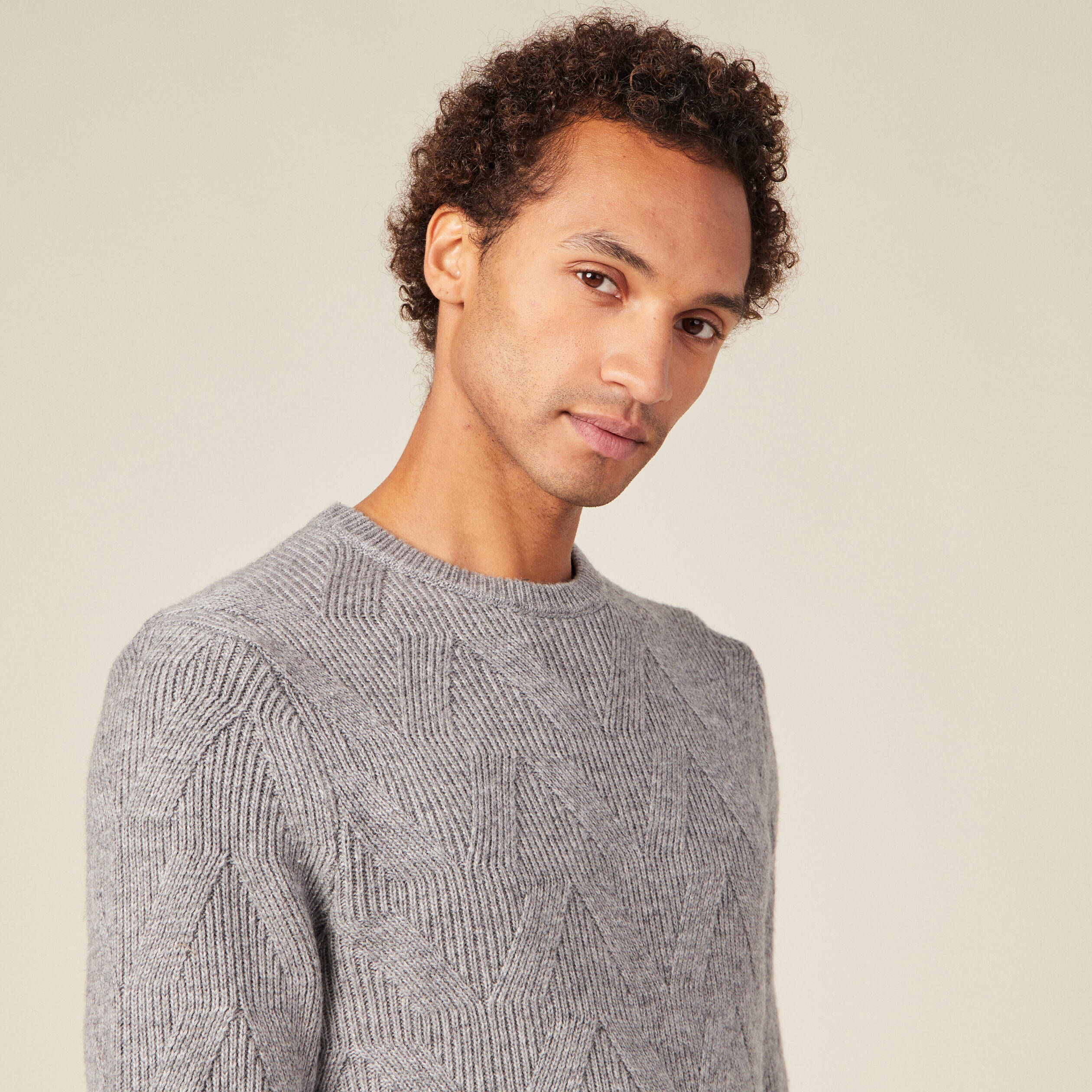 Pull manches longues gris homme