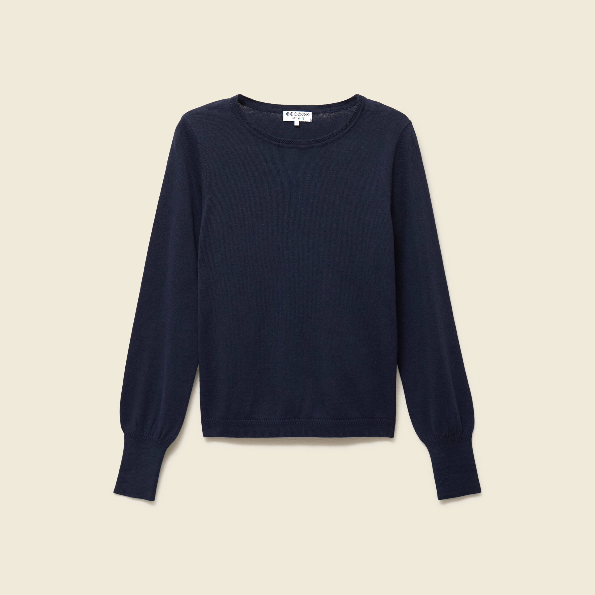 Pull manches longues bleu marine femme