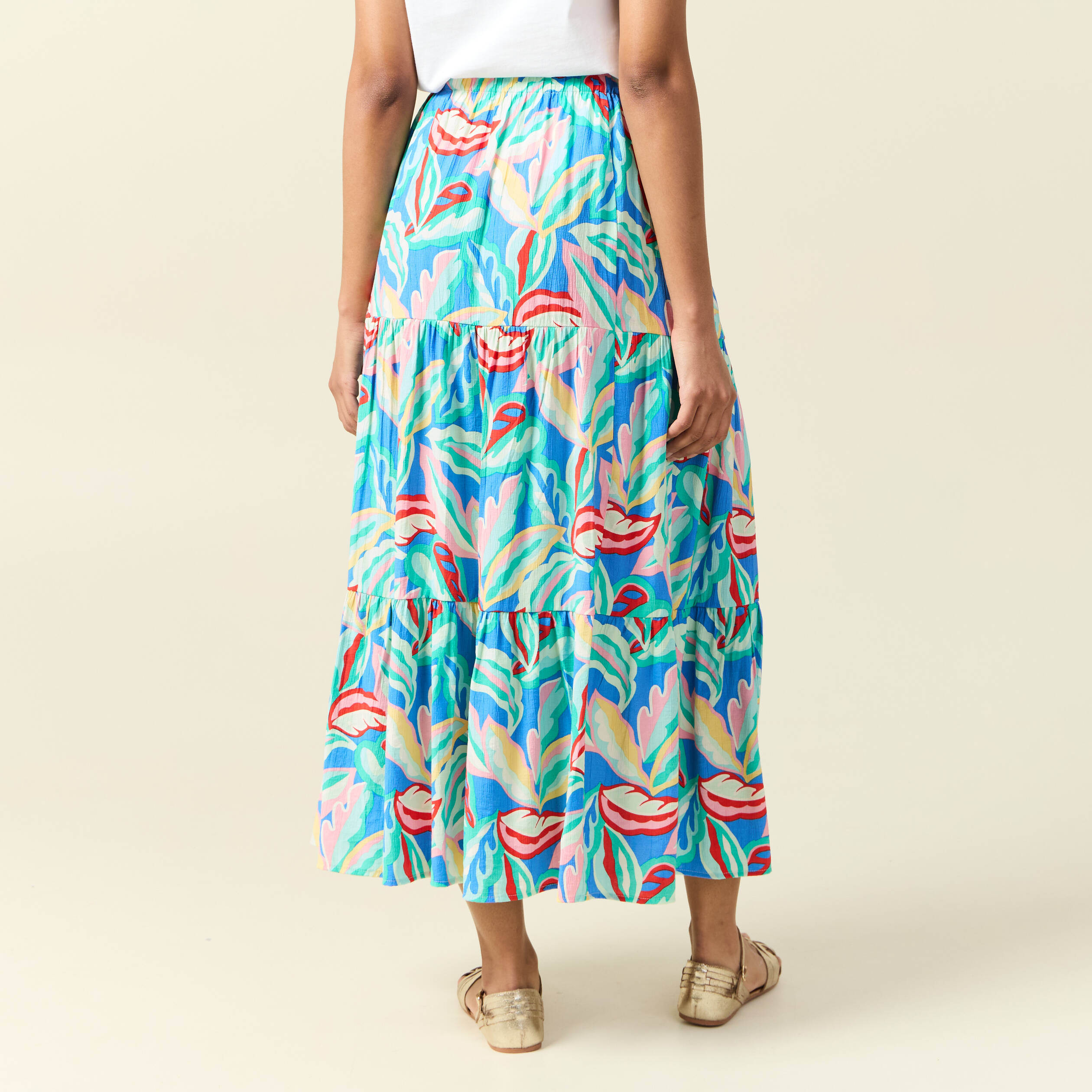 Jupe Plissée Multicolore Femme Taille S - Marque Ex Bank, Neuve Avec étiquettes, Polyester