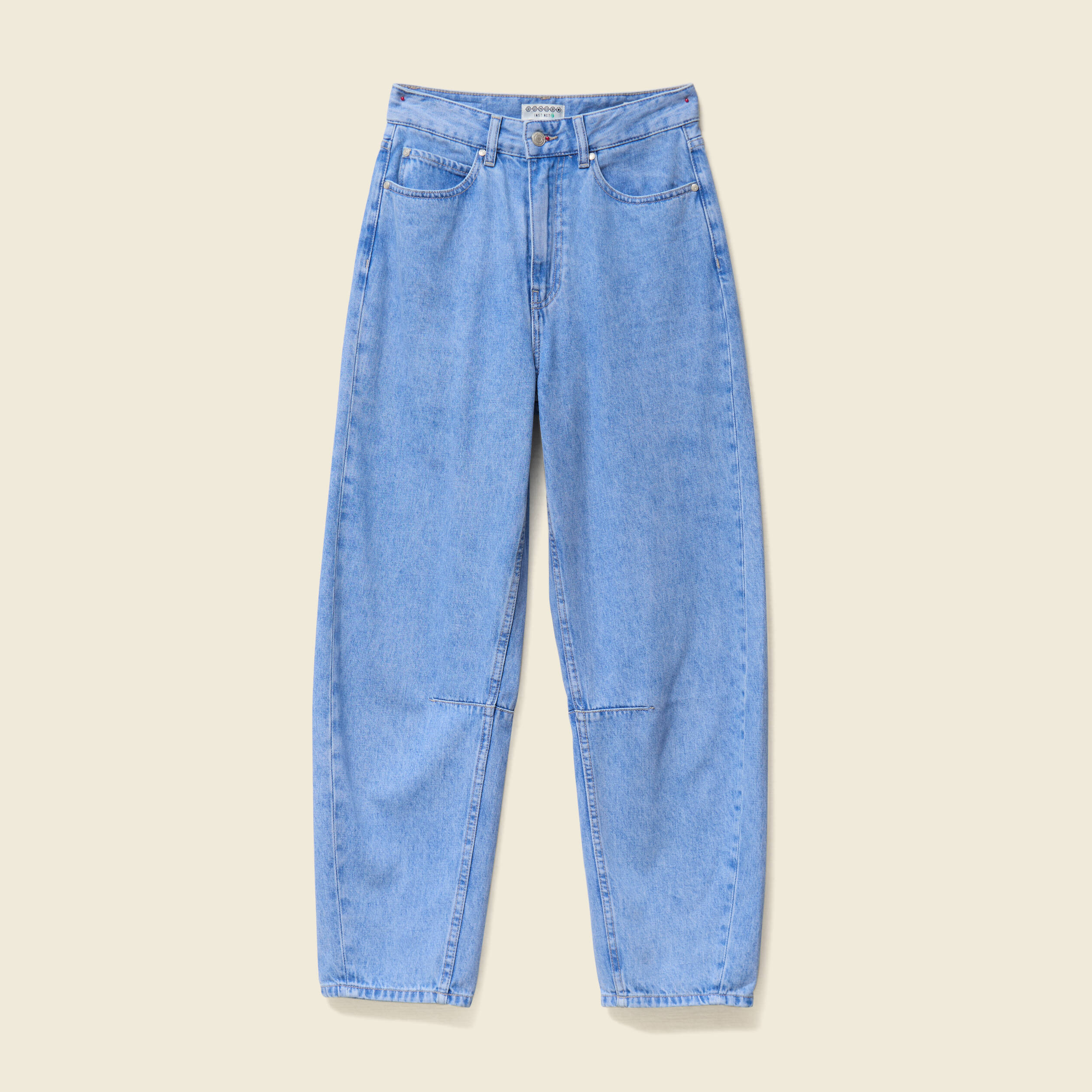 Jeans slouchy 7/8&egrave;me denim baby bleu femme