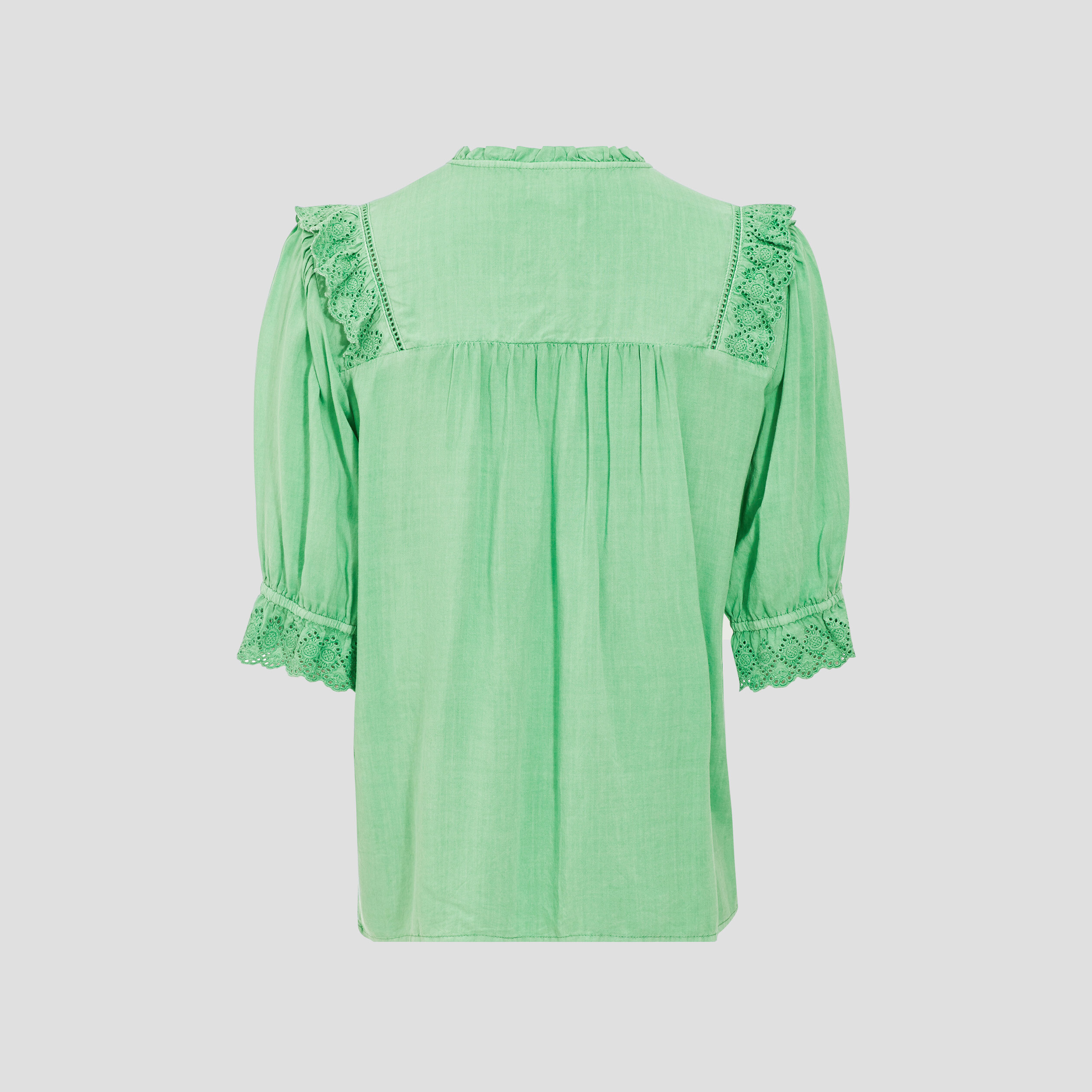 Chemise manches 3/4 vert clair femme