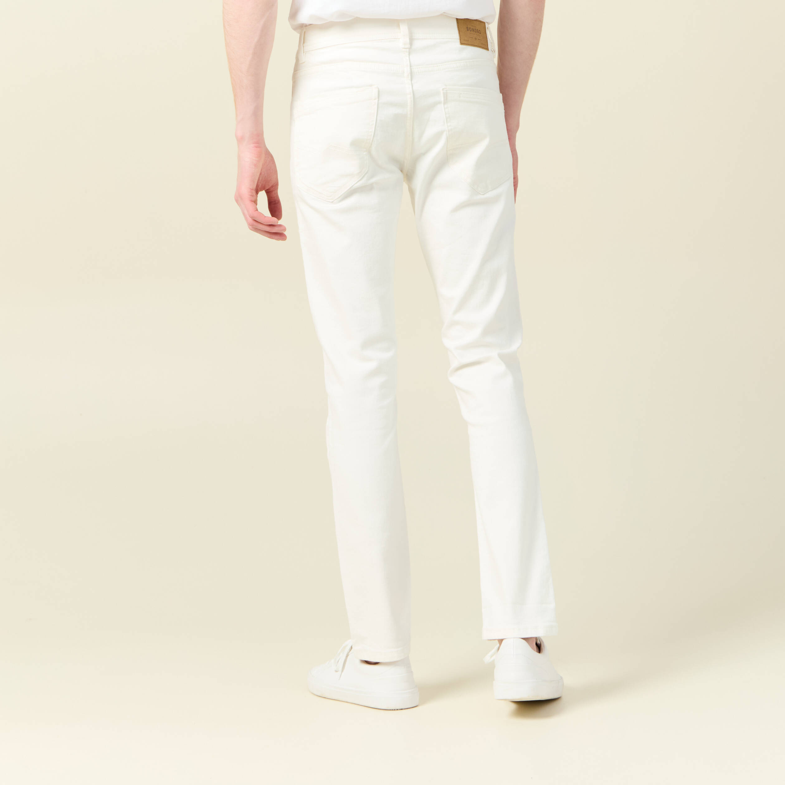 Jeans slim longueur 32 denim blanc homme