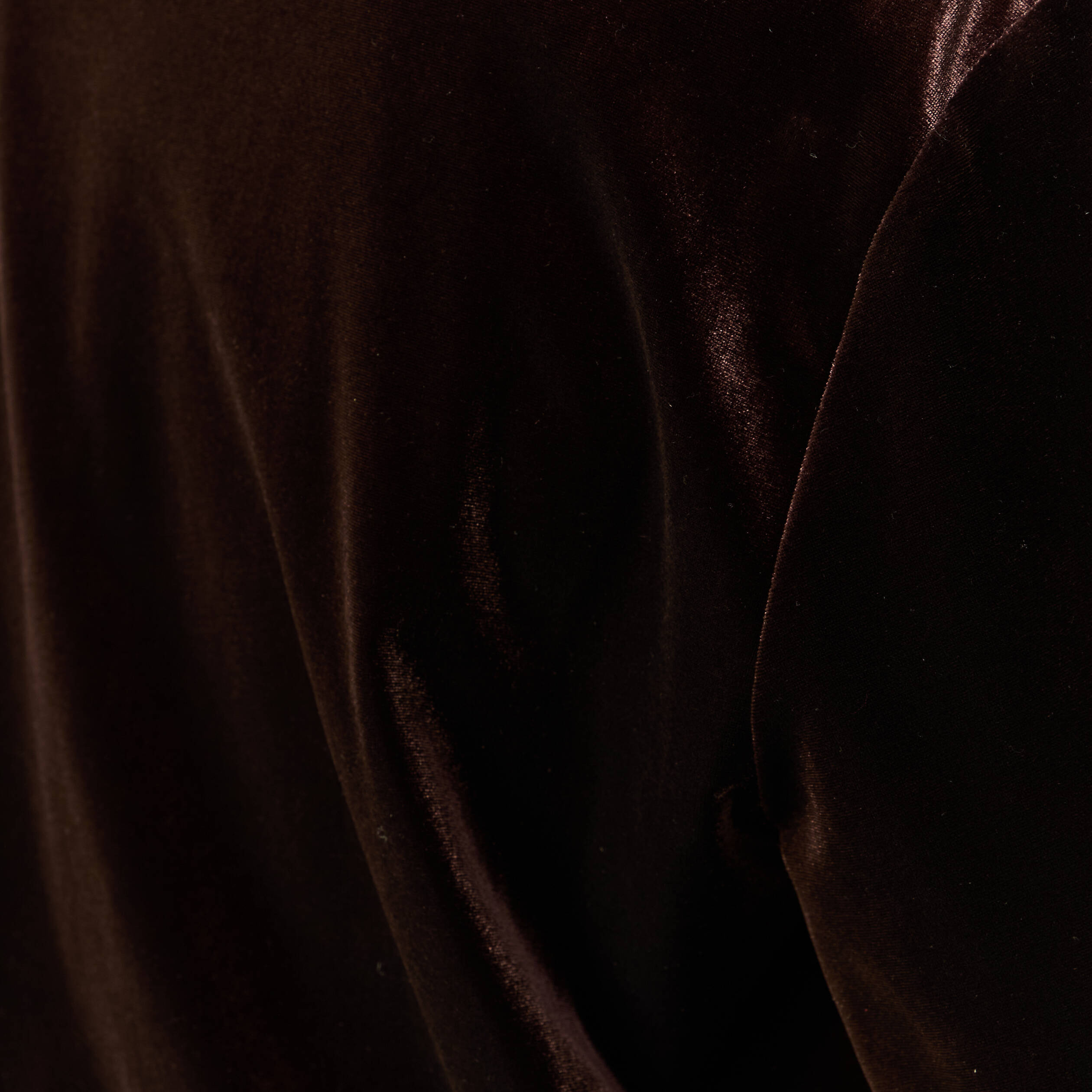 Gilet court droit en velours doubl&eacute; marron fonc&eacute; femme