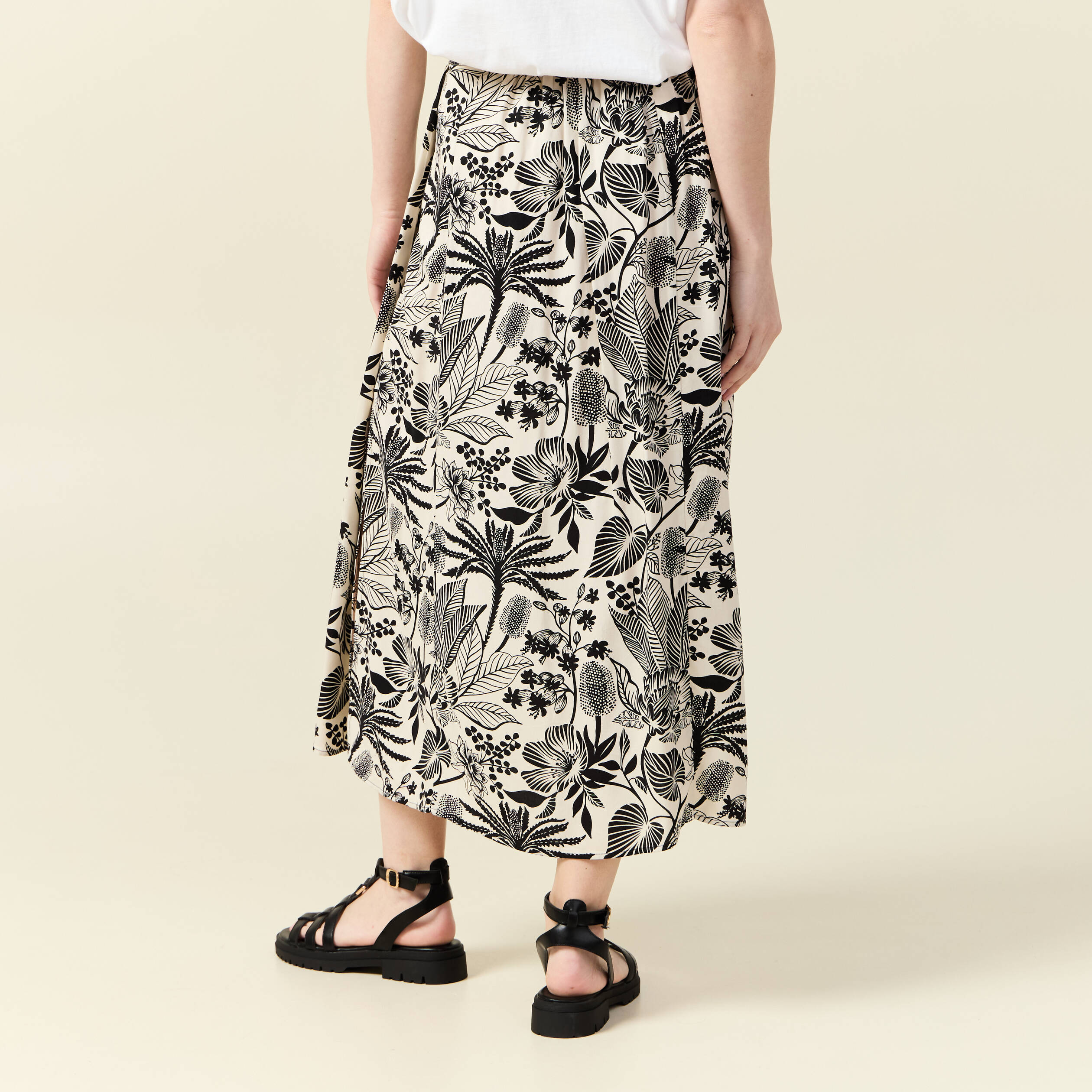 Jupe fluide taille standard blanc femme