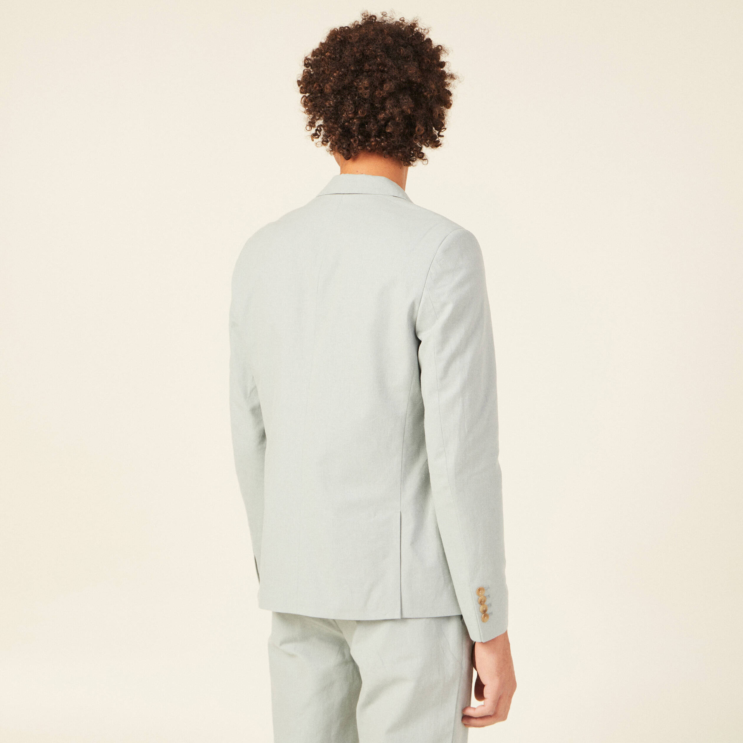 Veste blazer boutonnée bleu gris homme