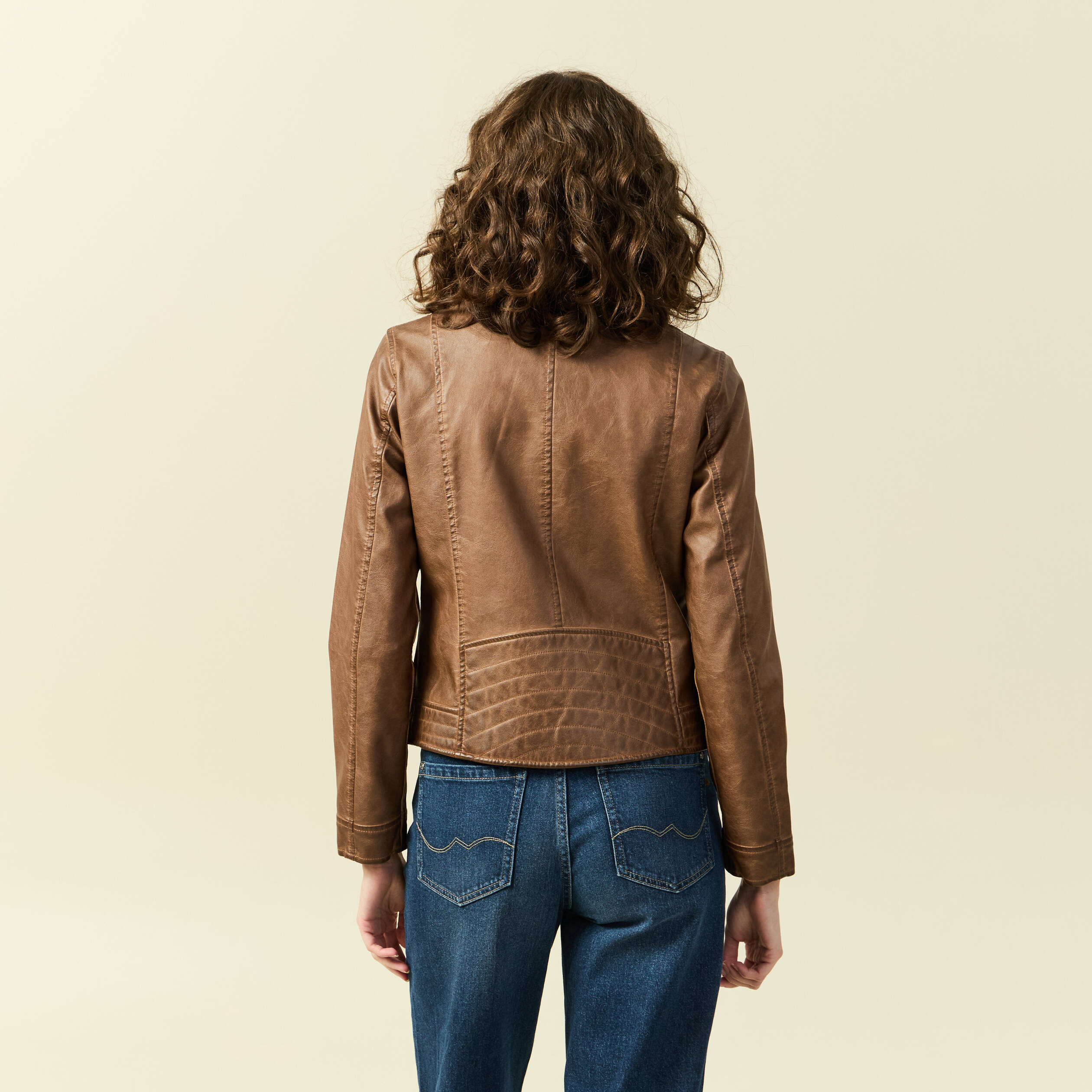 Bonobo Blouson Veste Femme Simili Cuir Marron Bonobo Veste Cuir