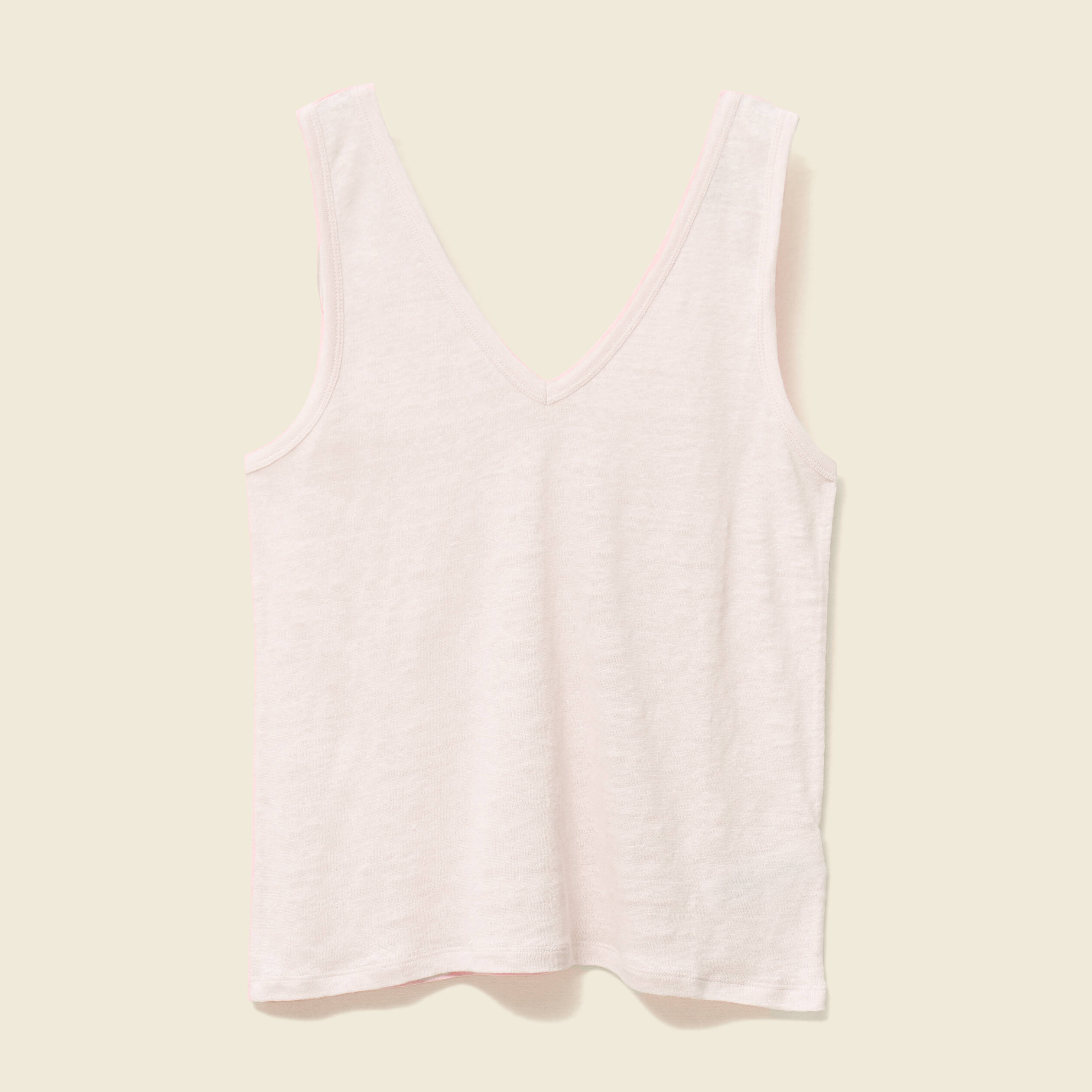 debardeur sans manches en lin rose clair femme Débardeur sans manches en lin rose clair femme