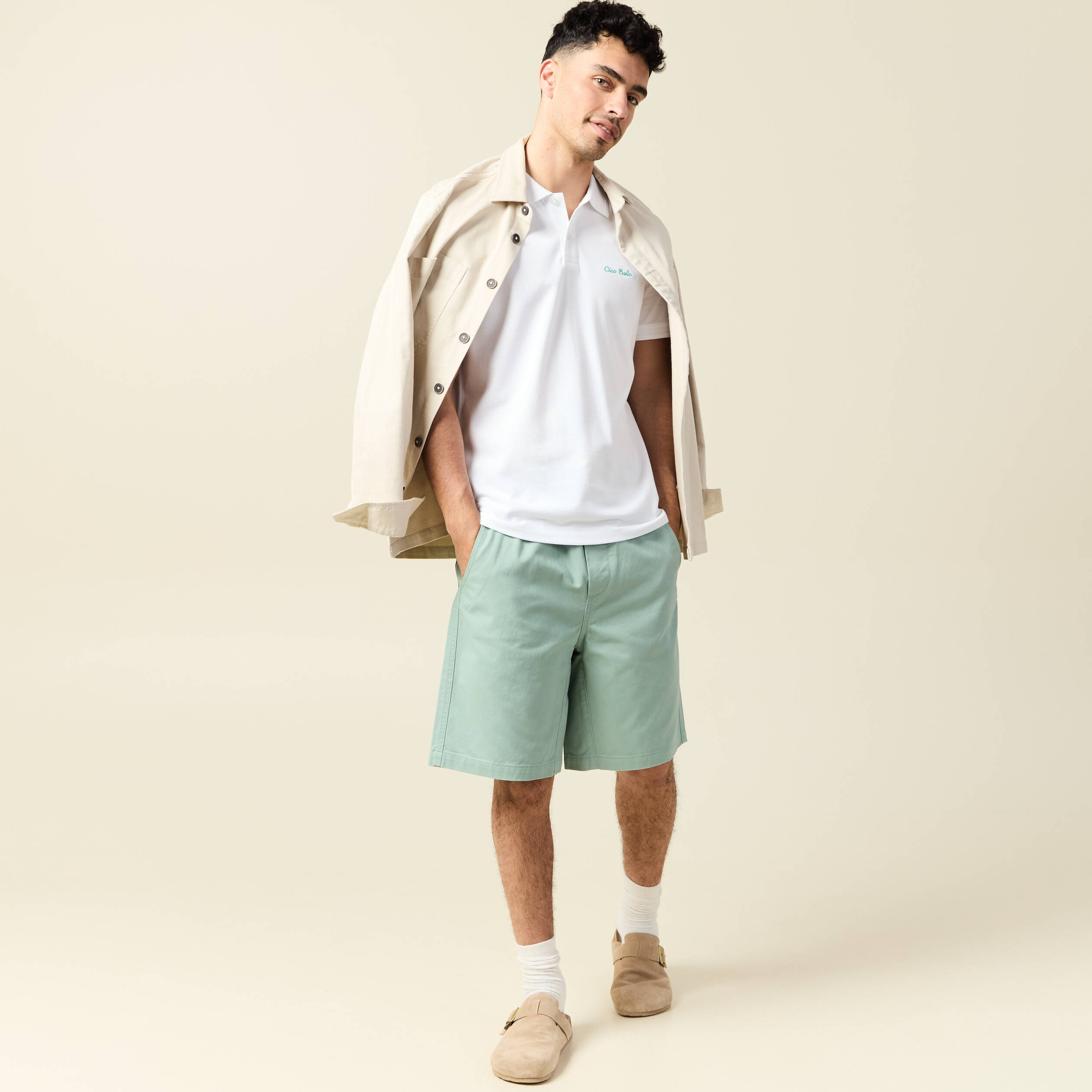 Polo manches courtes blanc homme