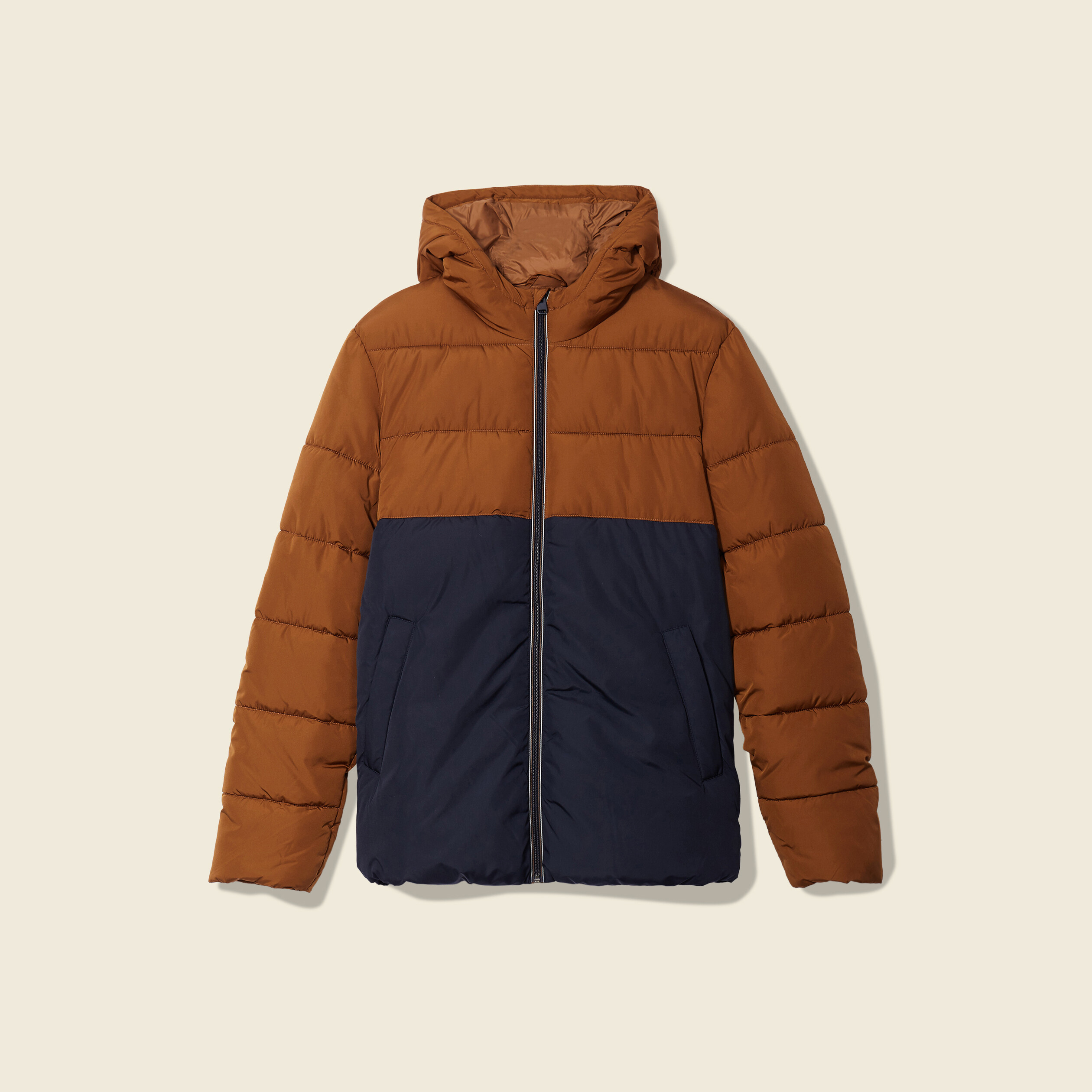 Doudoune oversize à capuche bleu marine homme