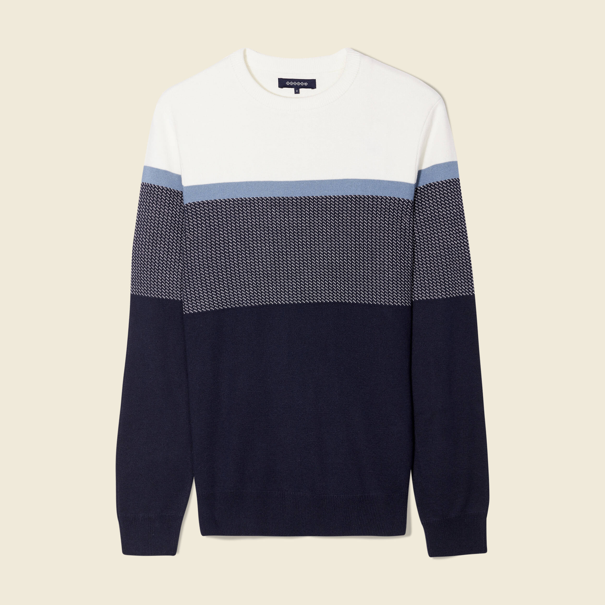 Pull manches longues bleu marine homme