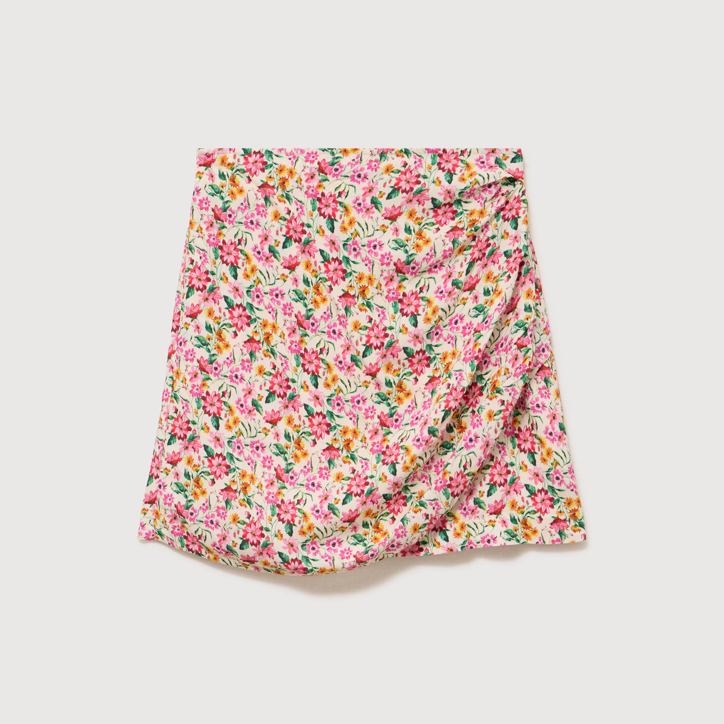 Jupe fluide doubl&eacute;e multicolore femme