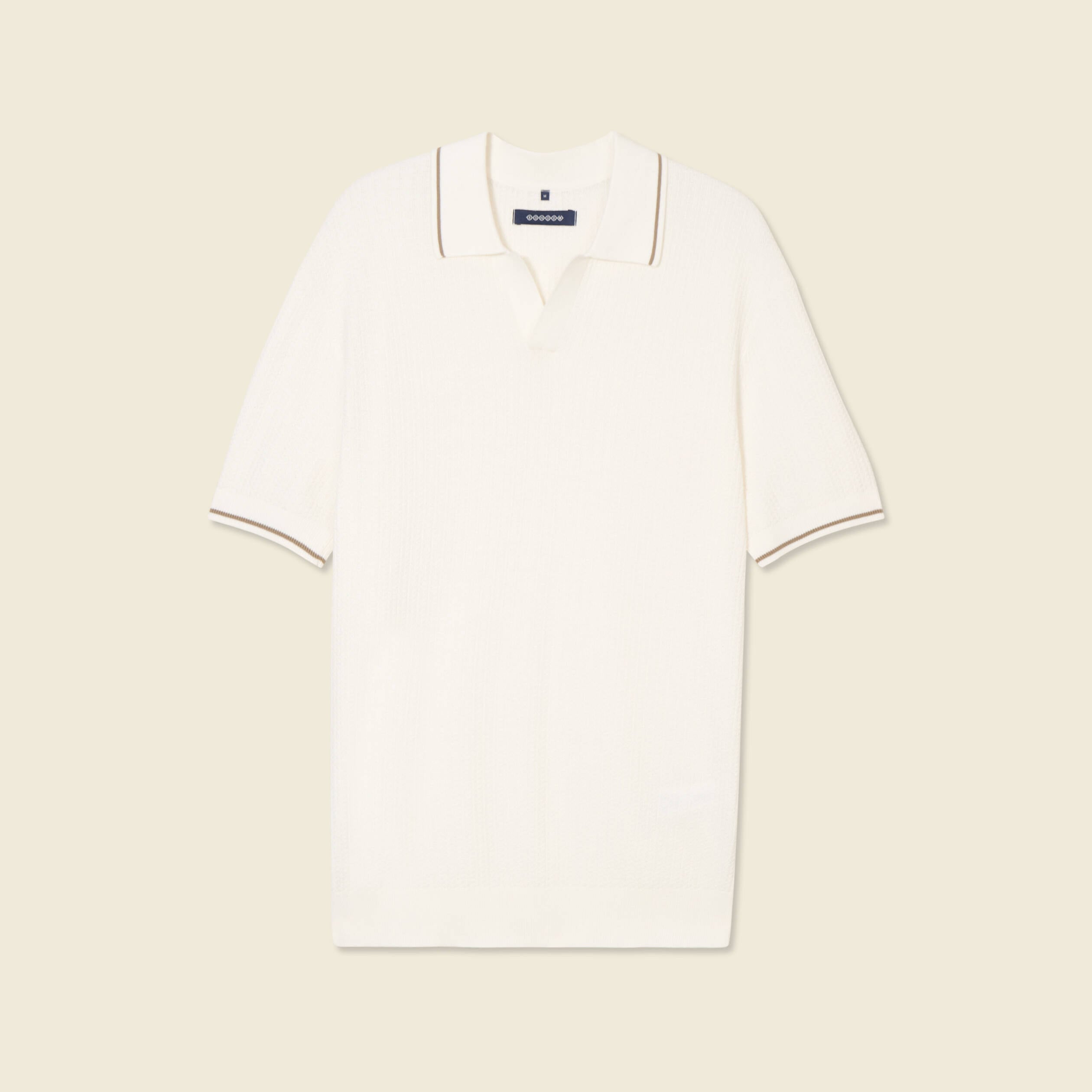 Polo manches courtes ecru homme