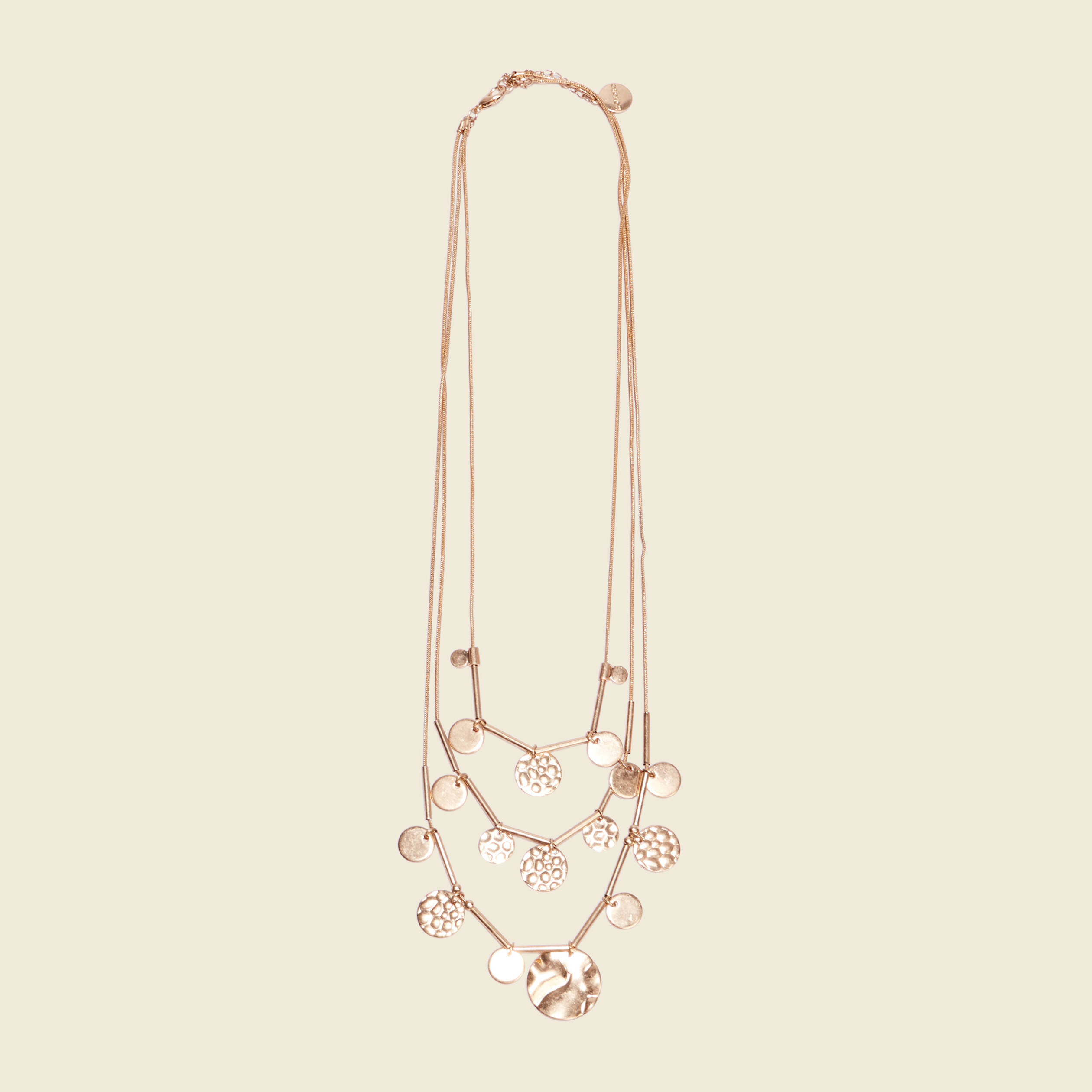 Collier multirangs piécettes couleur or femme