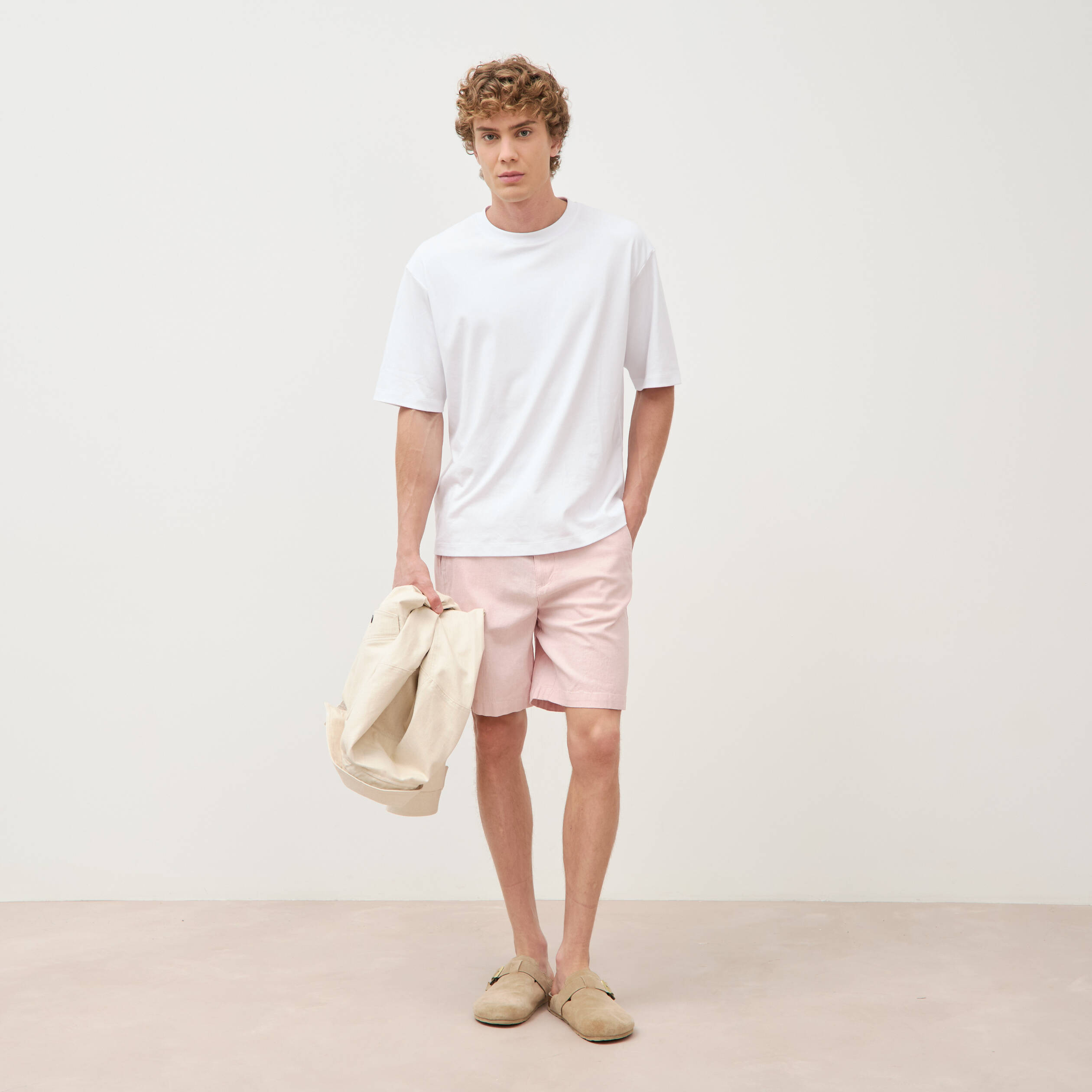 Bermuda rose pastel homme