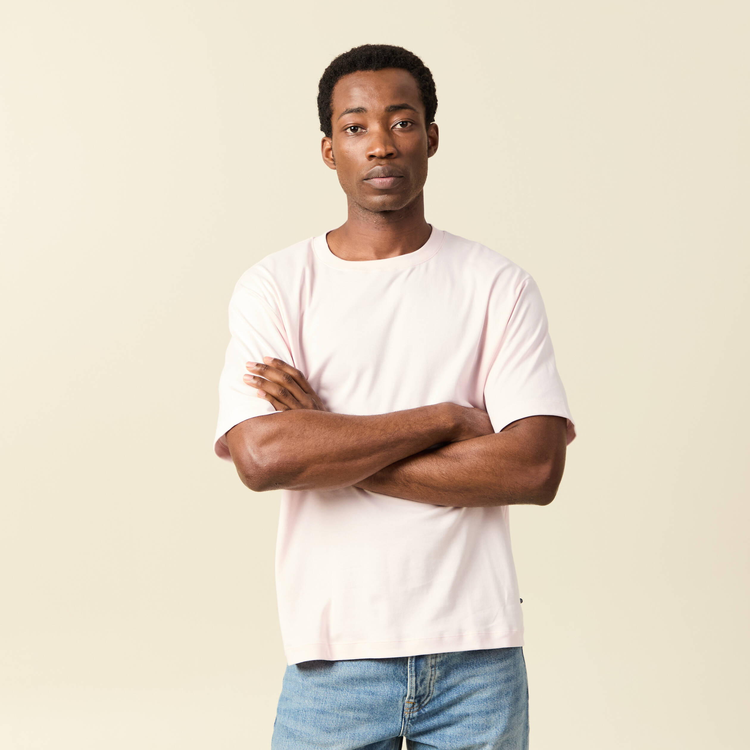 T-shirt manches courtes rose clair homme