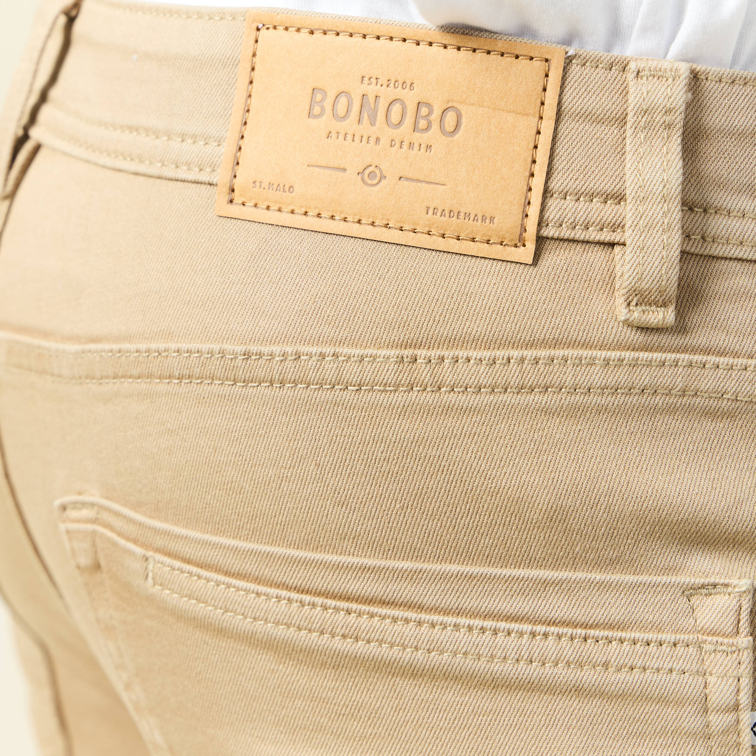 jeans slim eco responsable beige homme Jeans slim éco-responsable beige homme