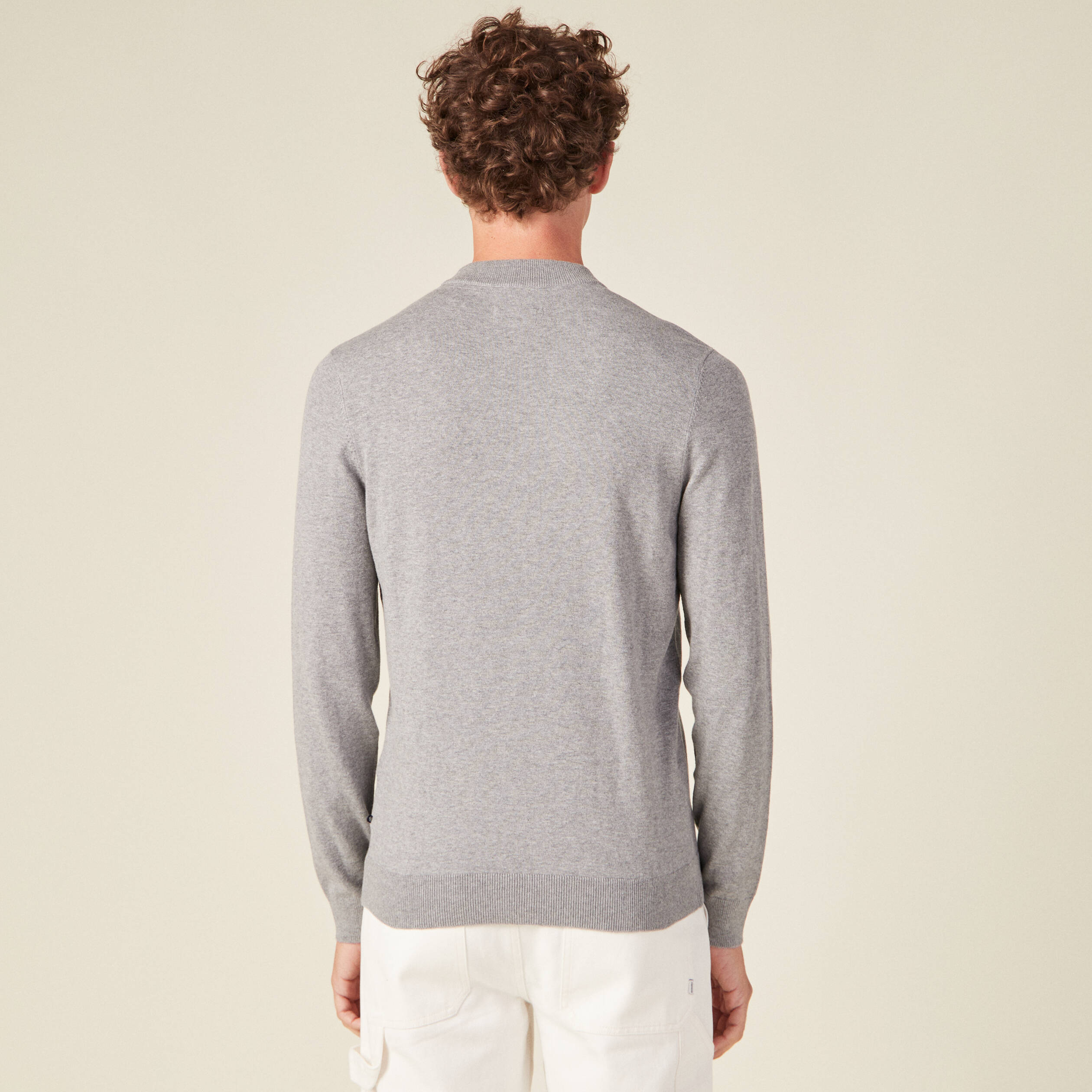 Pull manches longues gris foncé homme