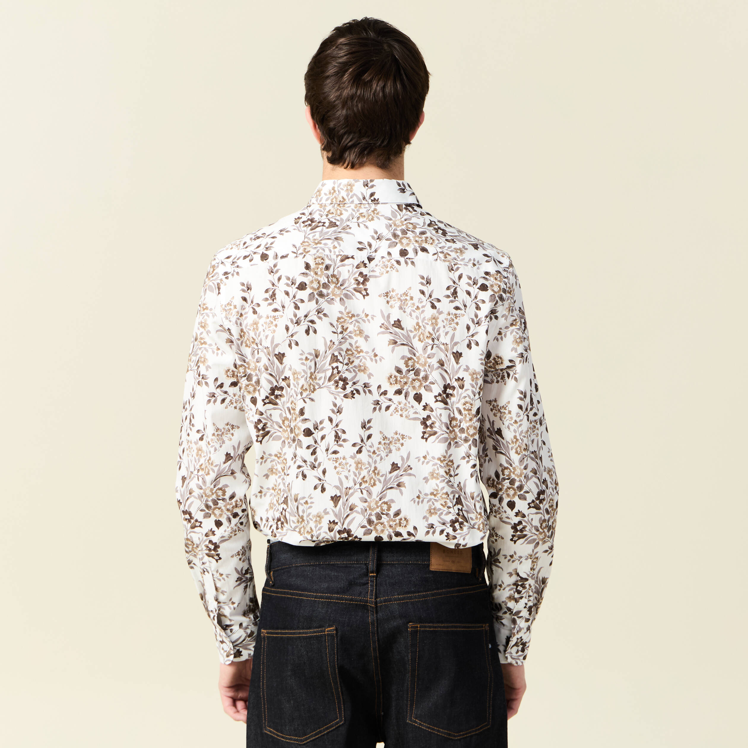 Chemise &agrave; manches longues blanc homme