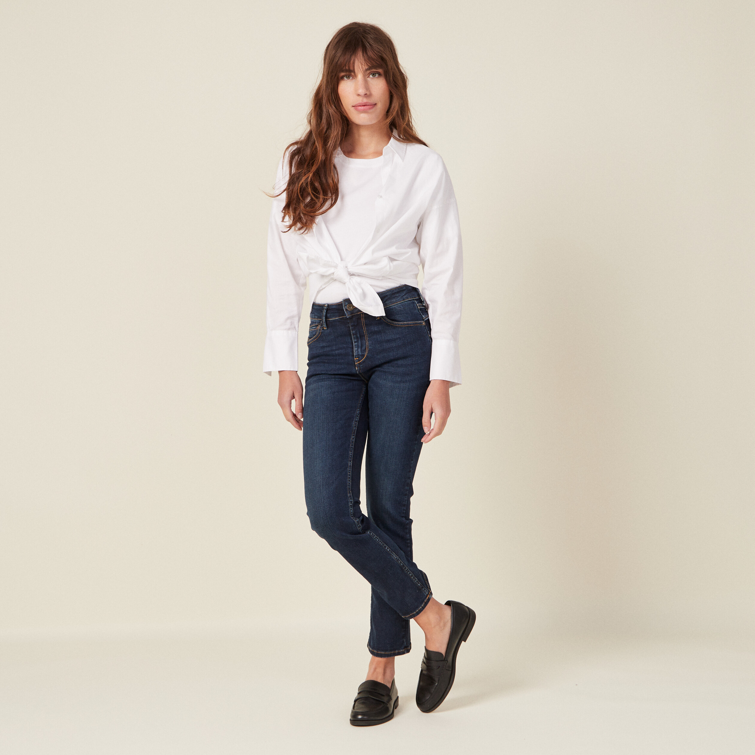 jeans regular 78eme denim brut femme Jeans regular 7/8ème denim brut femme