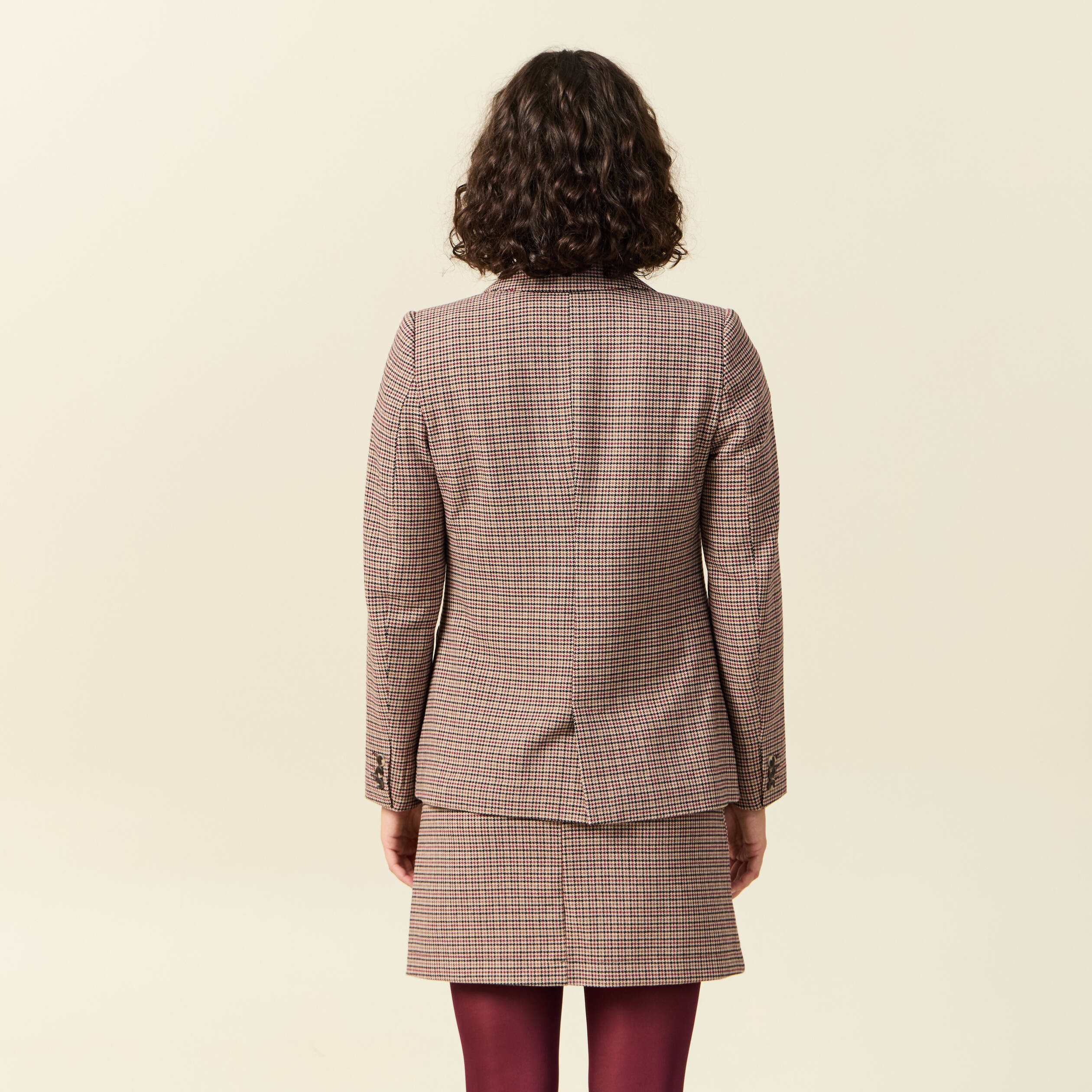 Veste blazer double boutonnage beige femme
