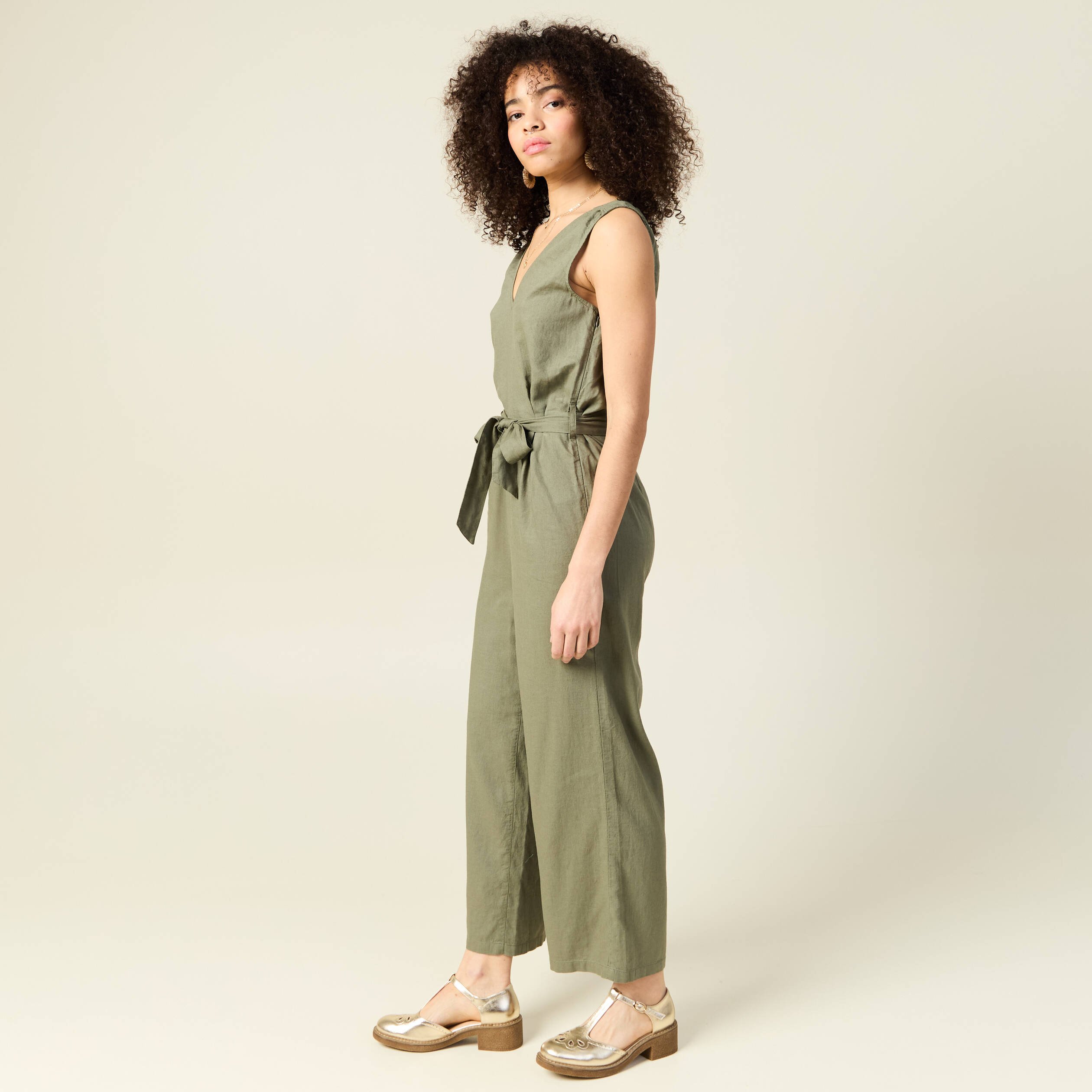 combinaison eco responsable vert kaki femme Combinaison éco-responsable vert kaki femme