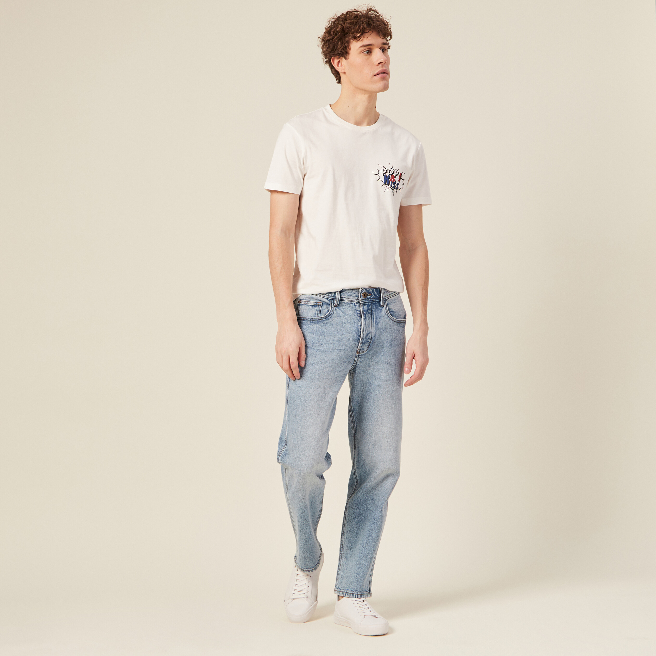 T-shirt manches courtes ecru homme
