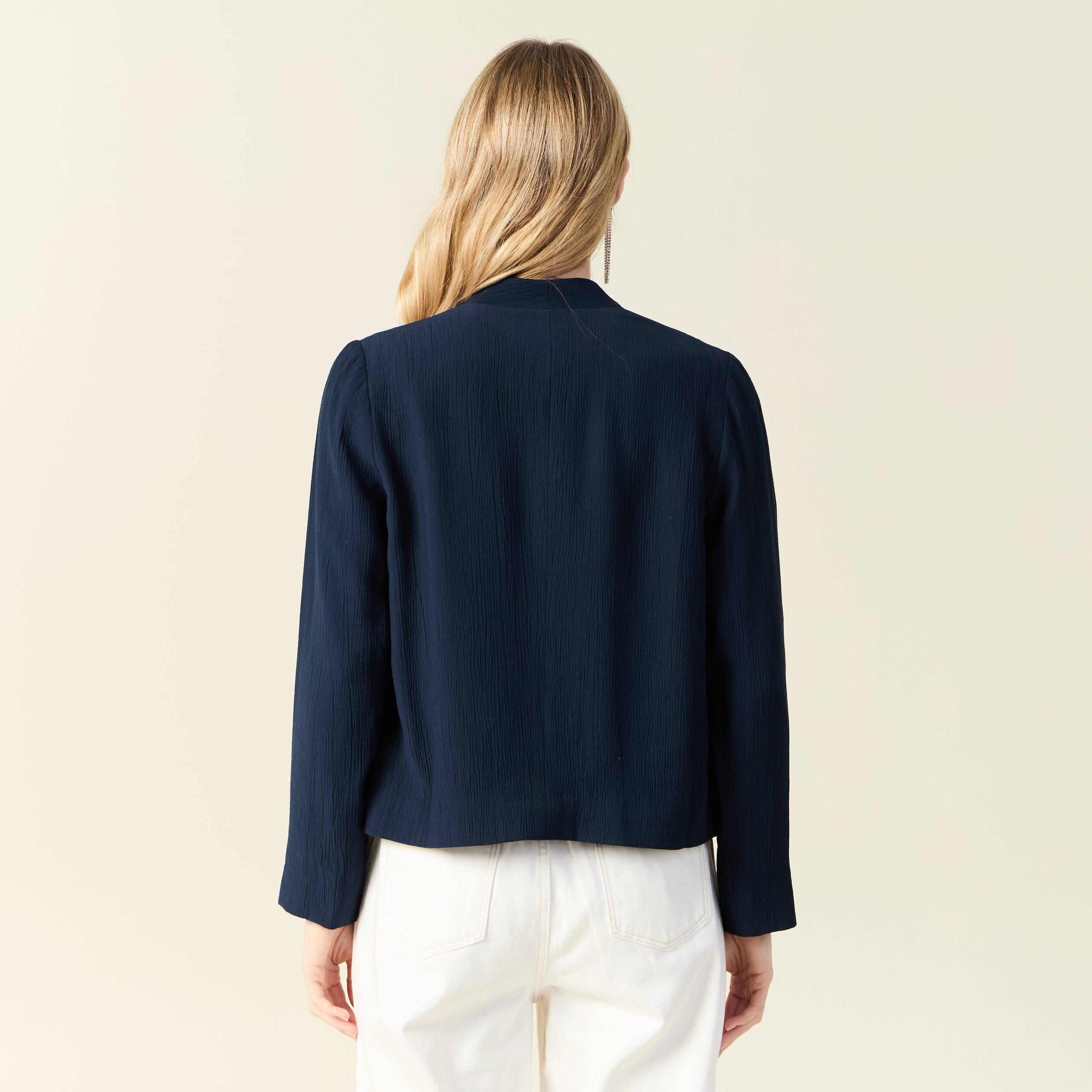 Veste esprit blazer fluide bleu marine femme