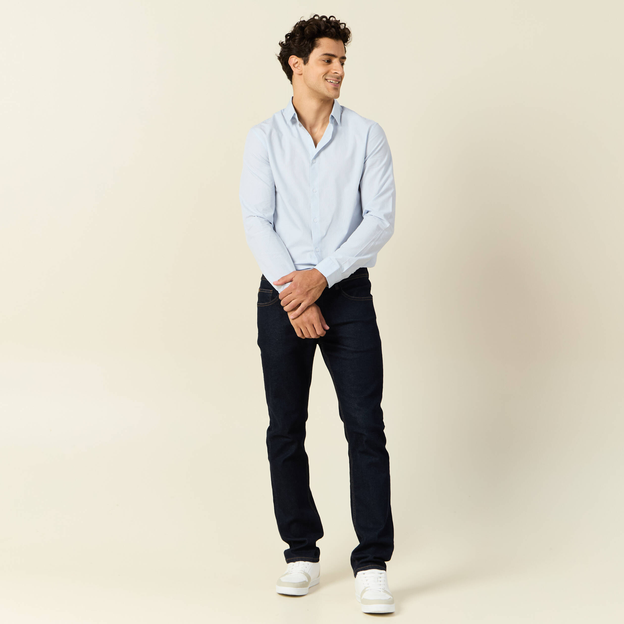 Chemise manches longues bleu ciel homme
