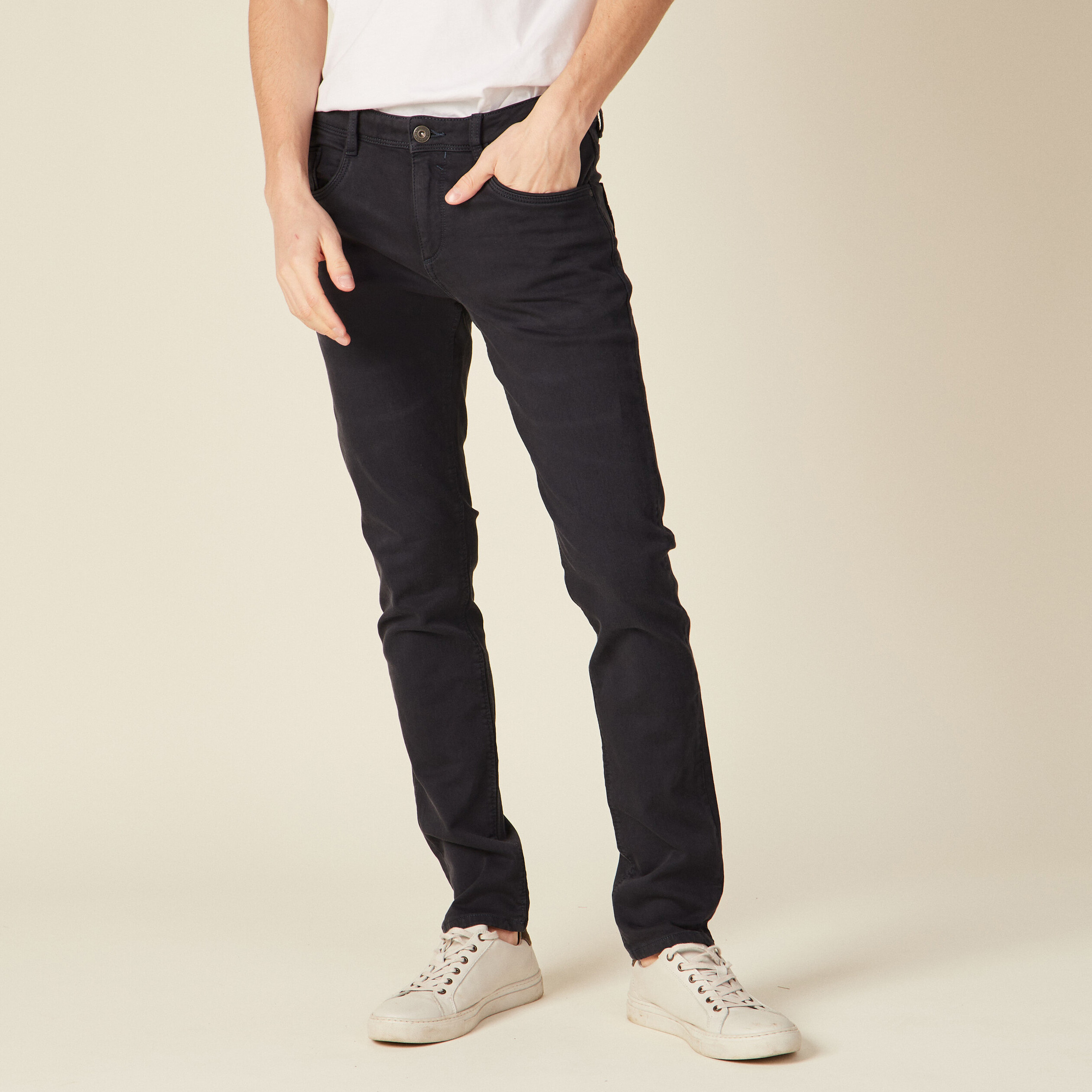 Pantalon slim discount noir homme