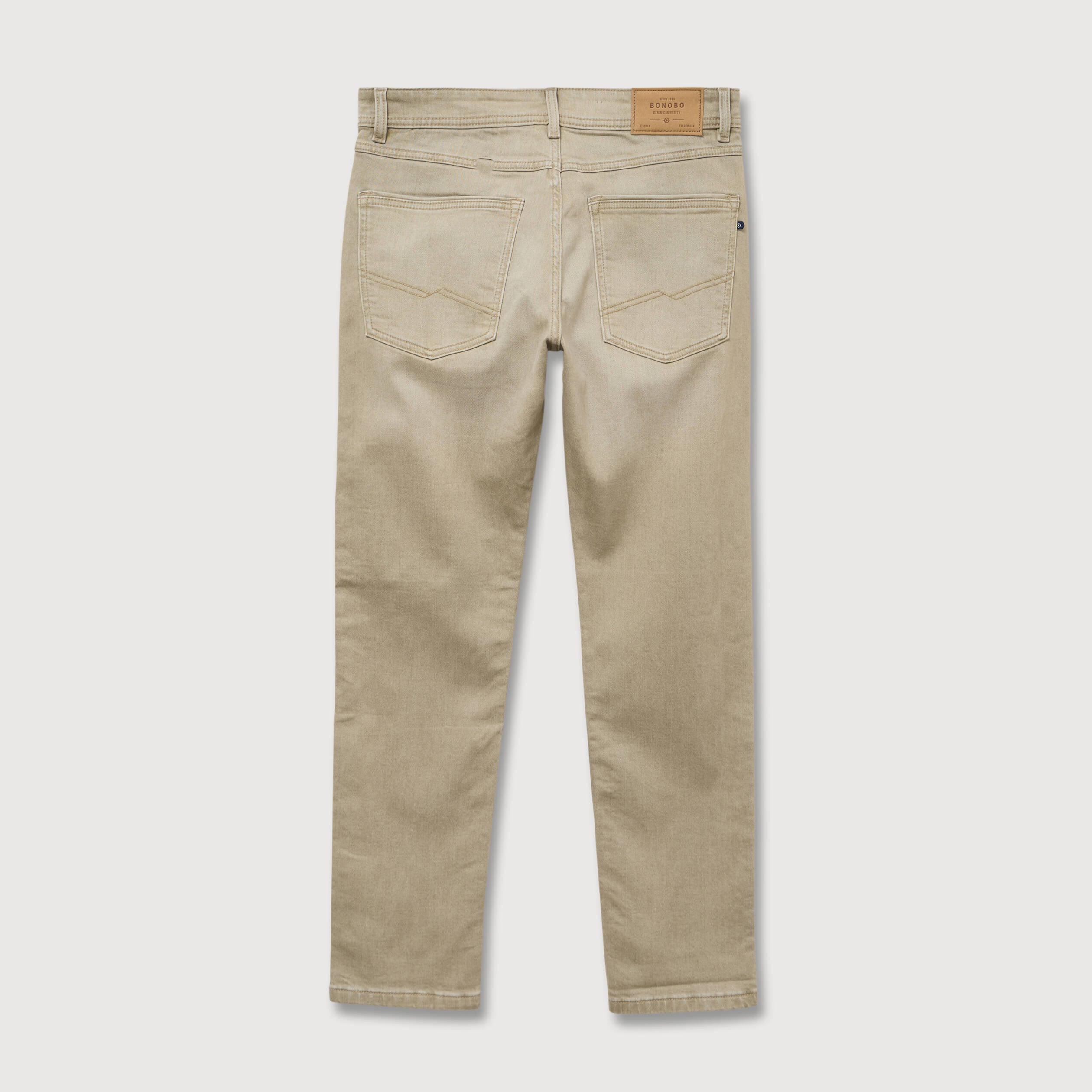 Jeans straight longueur 32 denim vert kaki homme