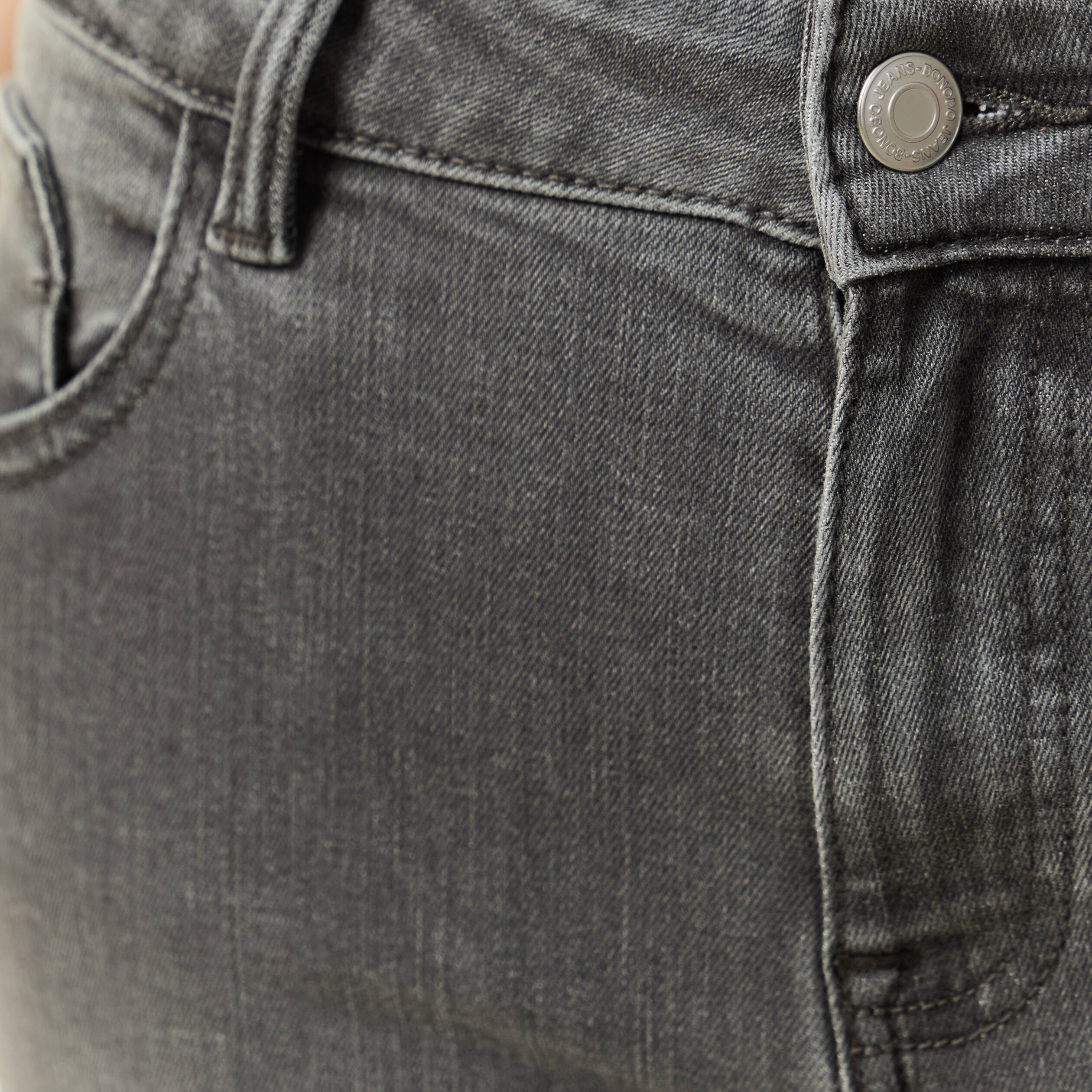 Jeans bootcut denim gris clair femme