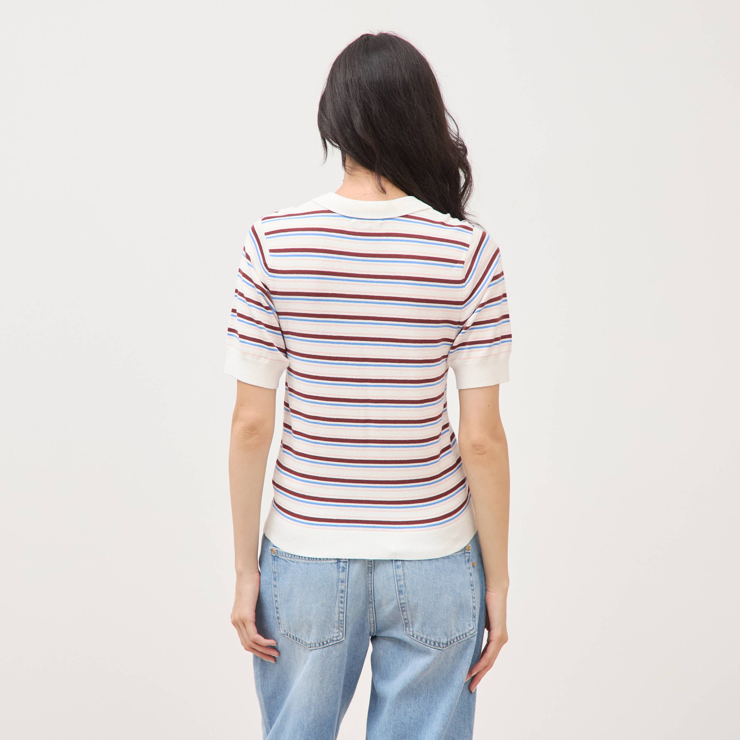 Polo manches courtes ecru femme