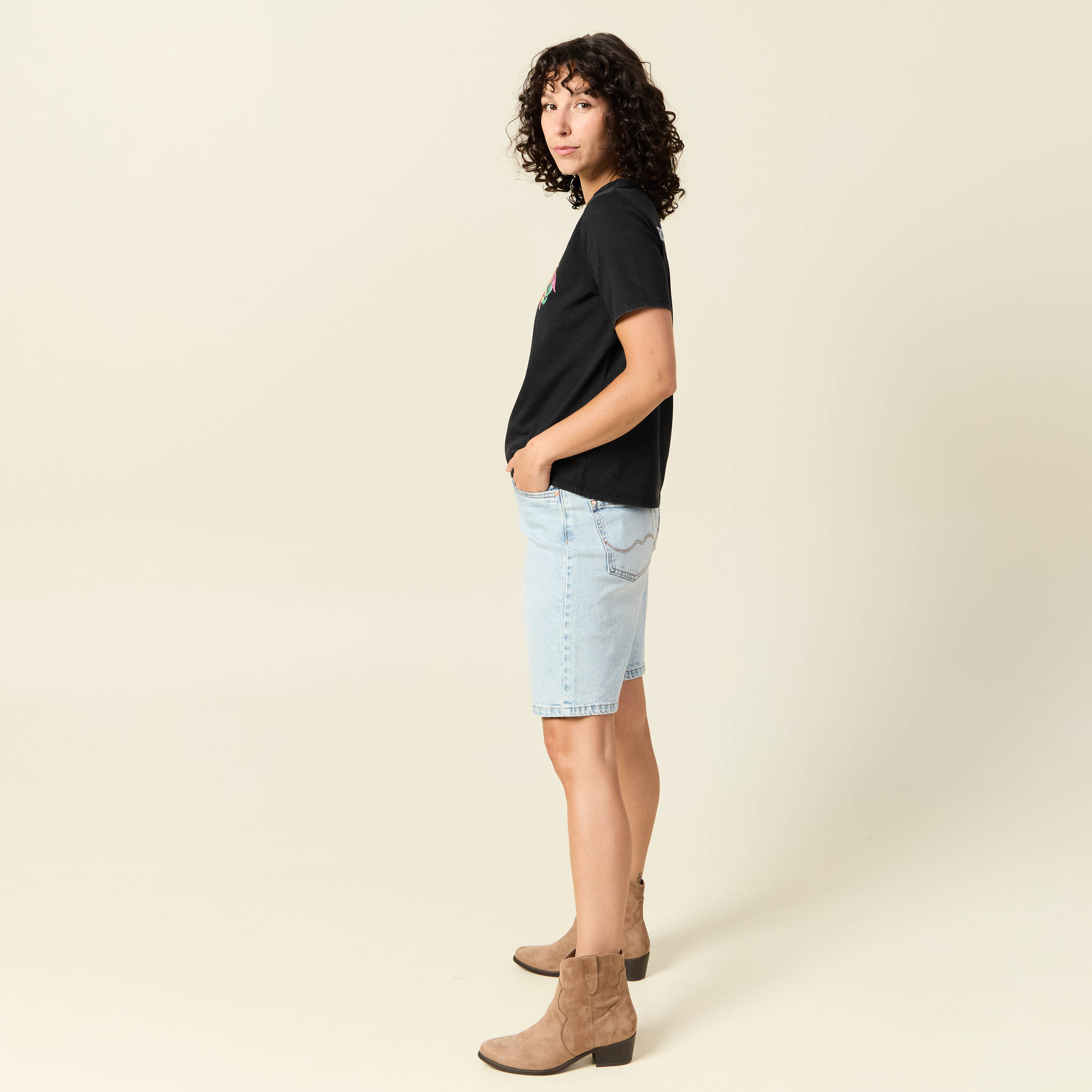 t shirt manches courtes noir femme T-shirt manches courtes noir femme