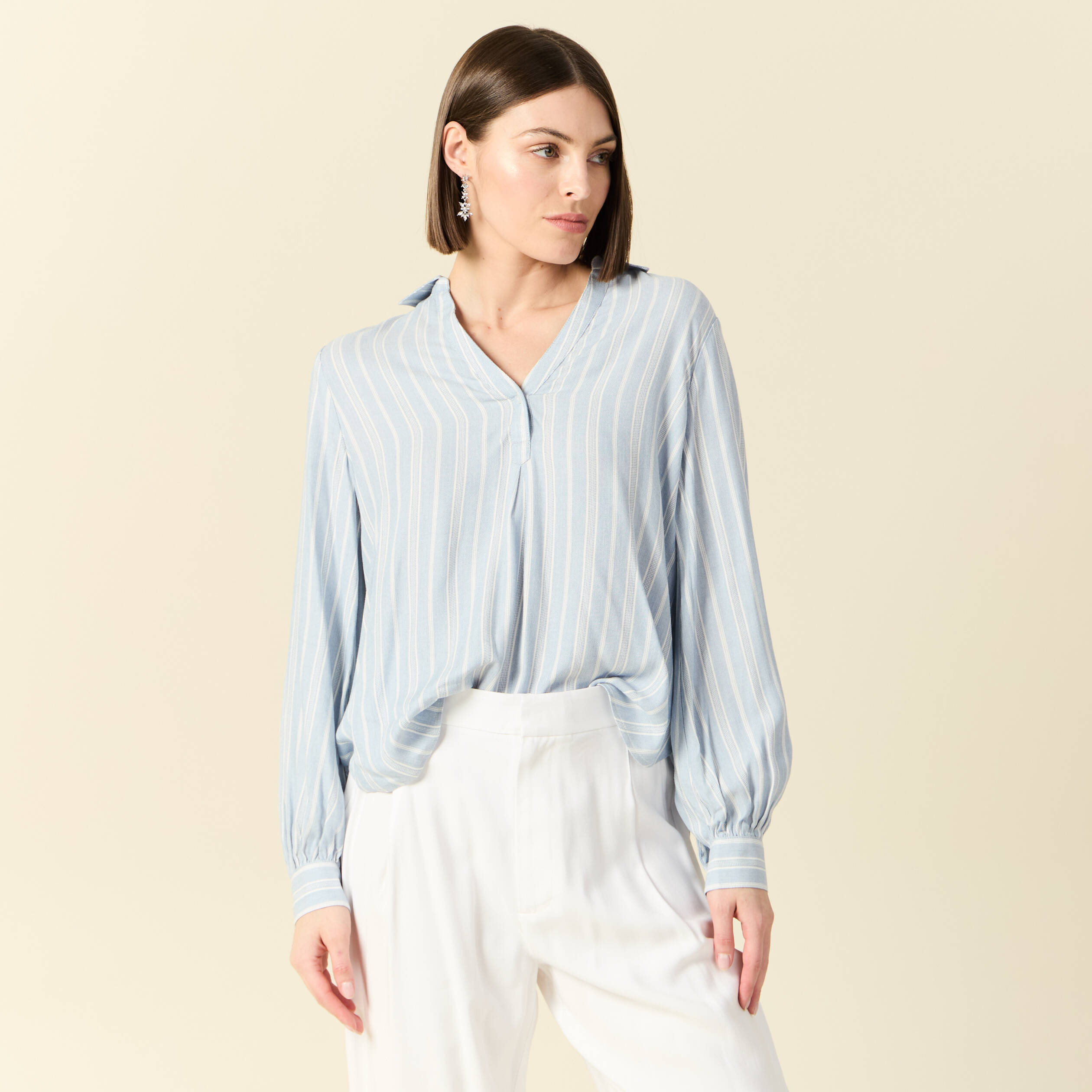 blouse manches longues bleu femme Blouse manches longues bleu femme