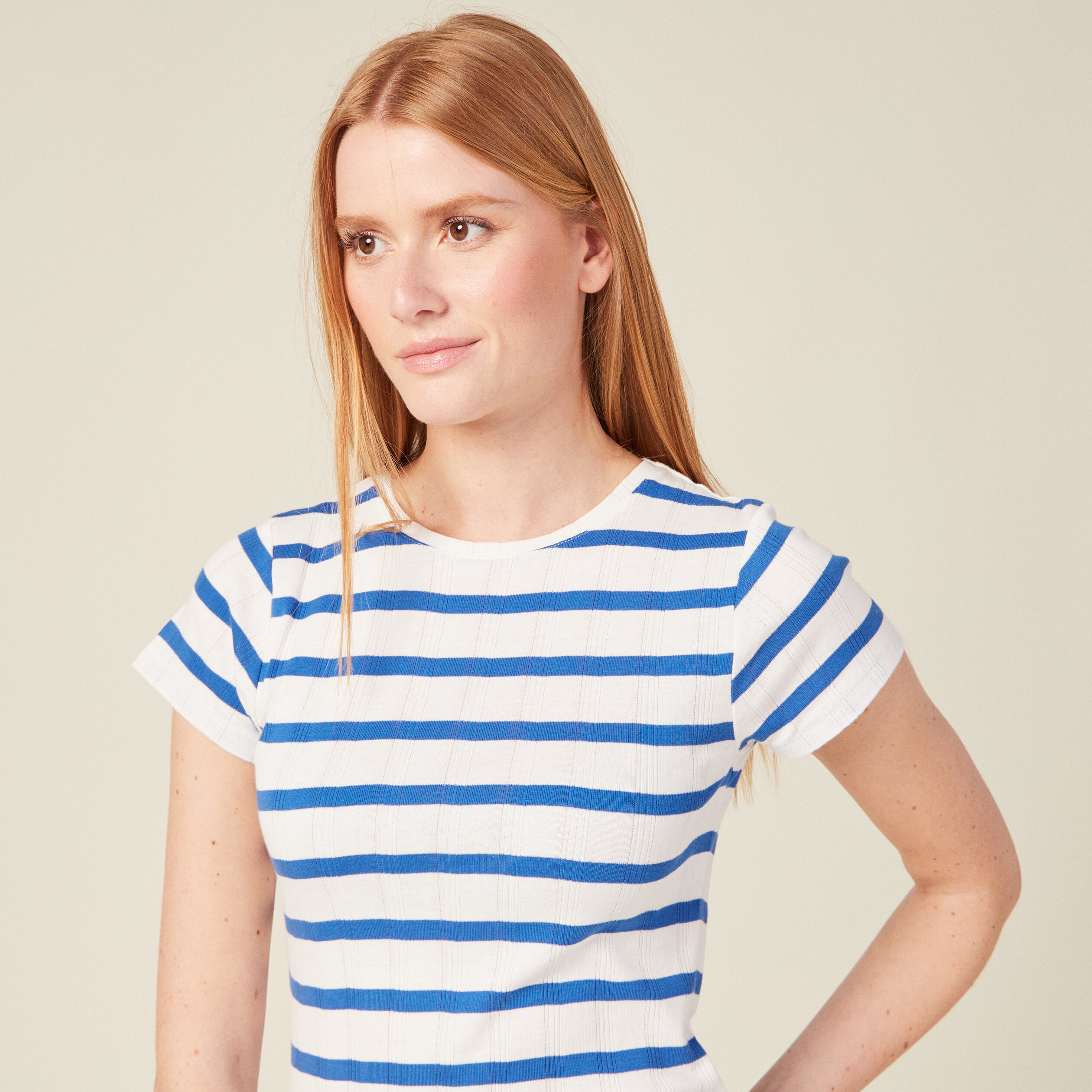 T-shirt manches courtes bleu electrique femme