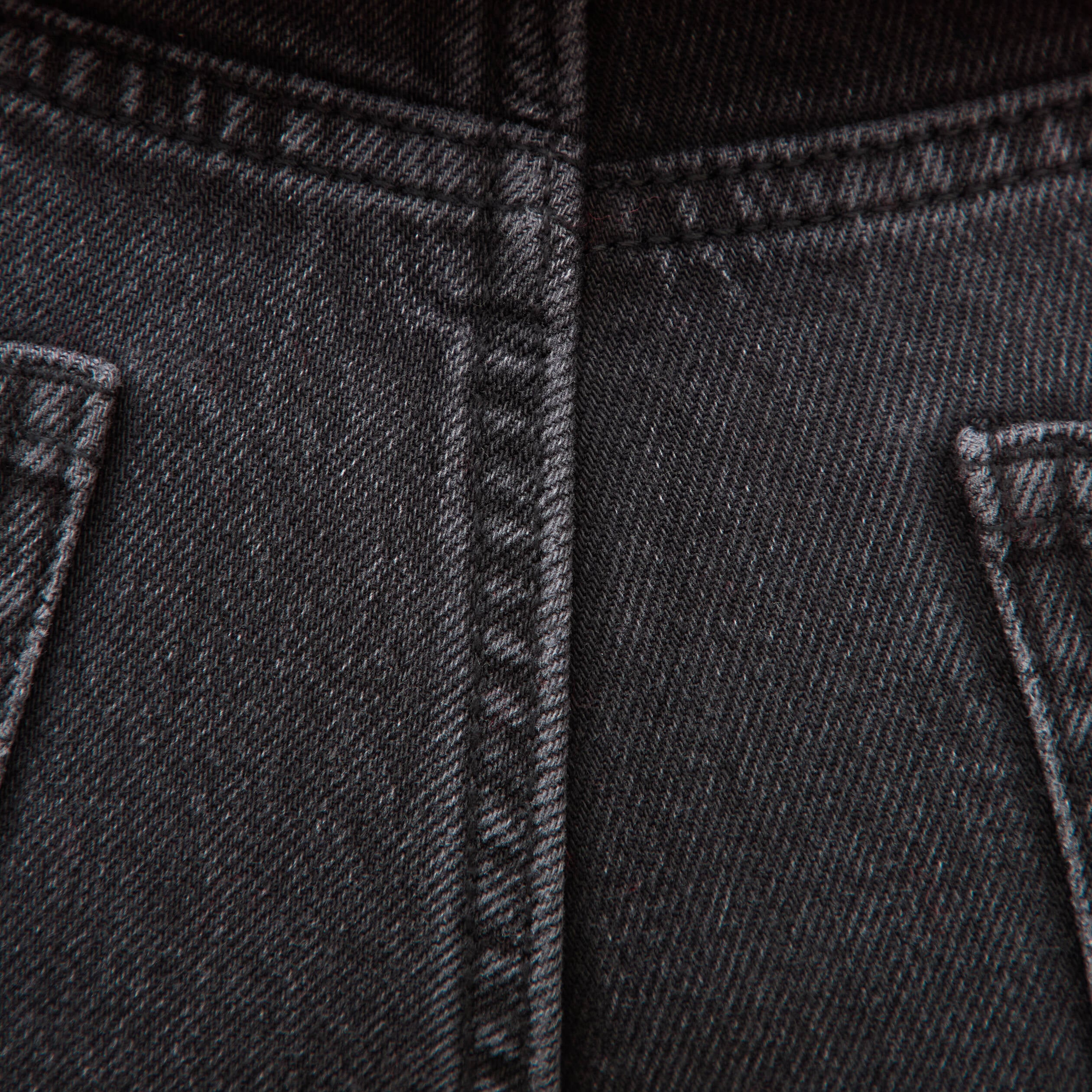 Jeans straight 7/8&egrave;me taille haute denim noir femme