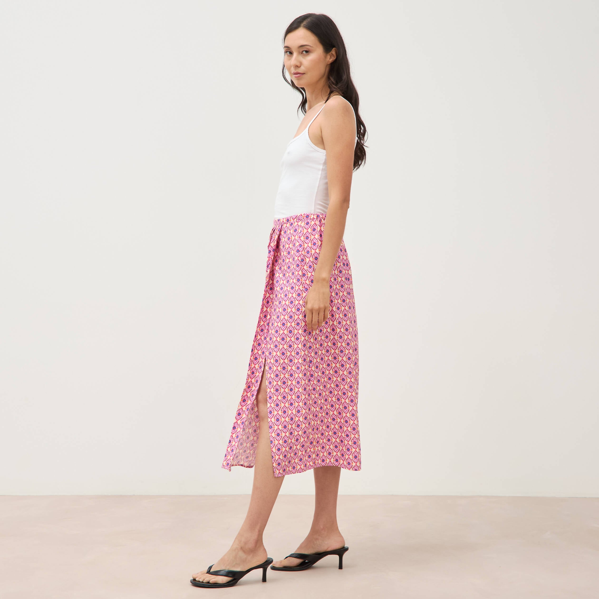 Jupe fluide multicolore femme
