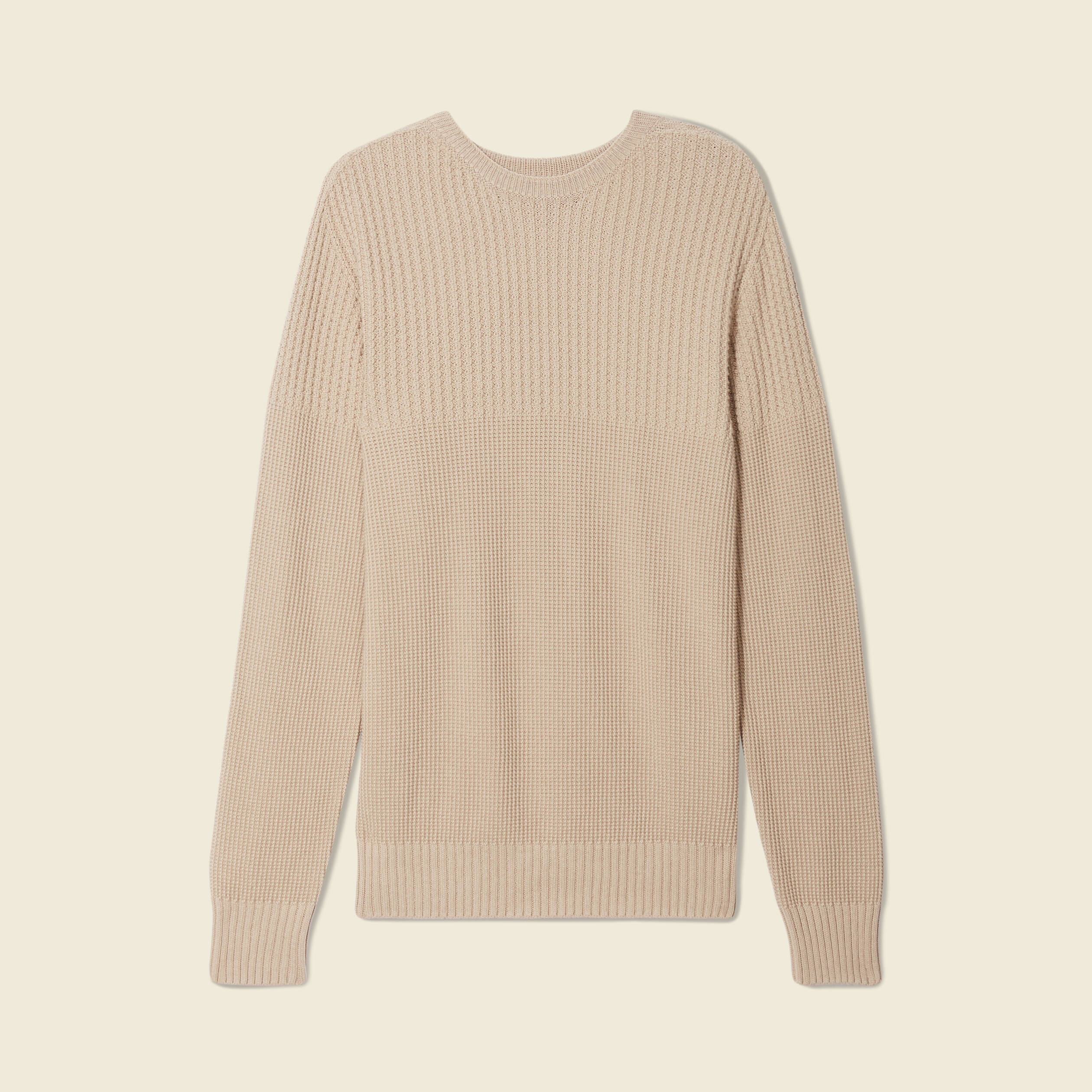 Pull manches longues beige homme