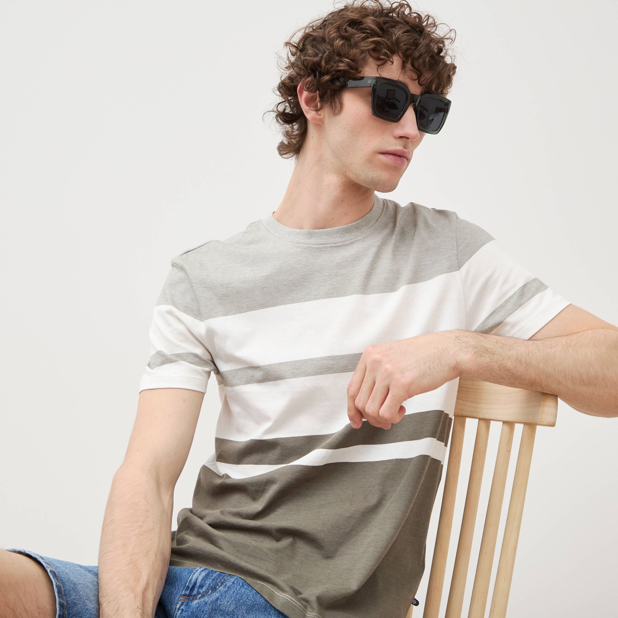 T-shirt manches courtes vert kaki homme