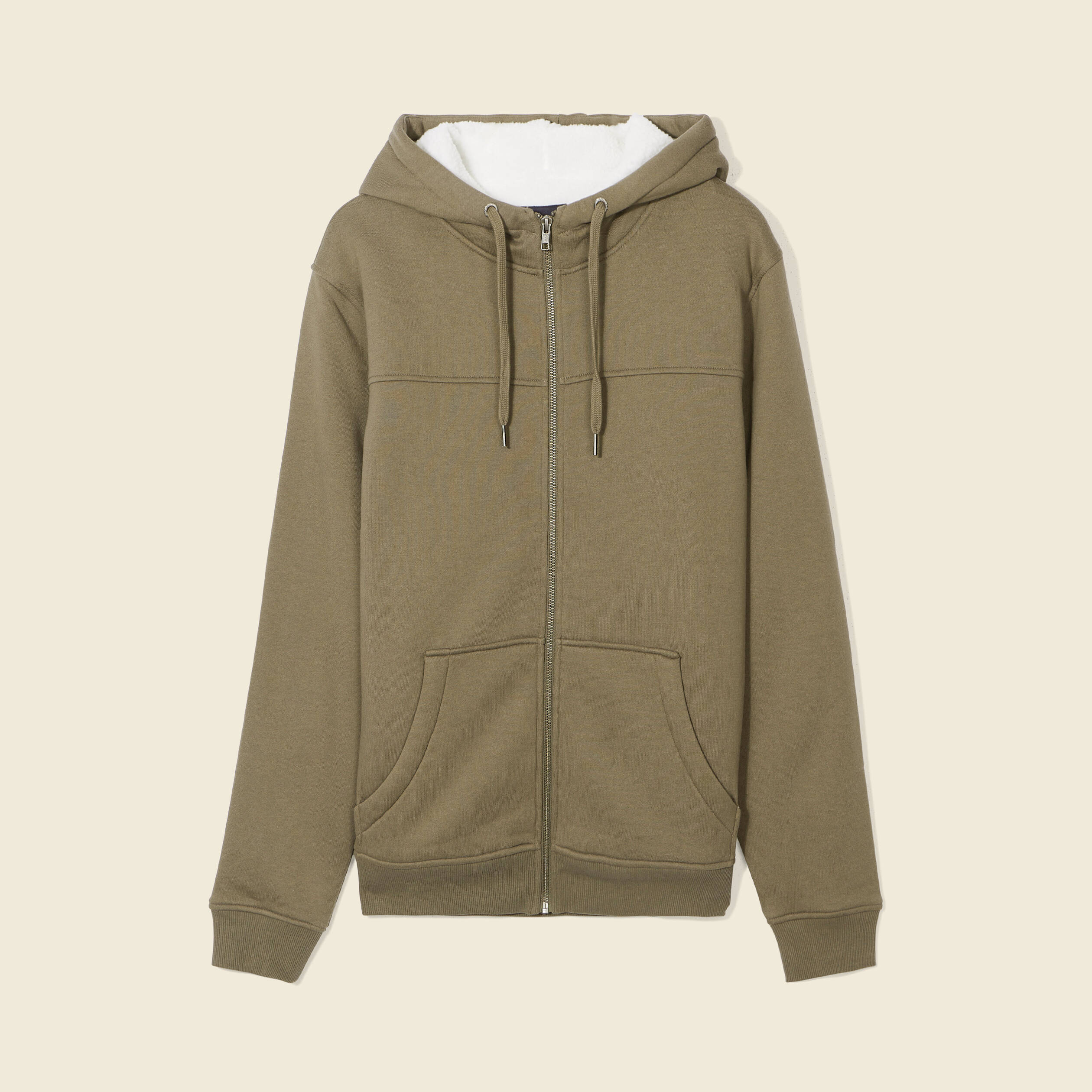 Sweat zippé à capuche taupe homme
