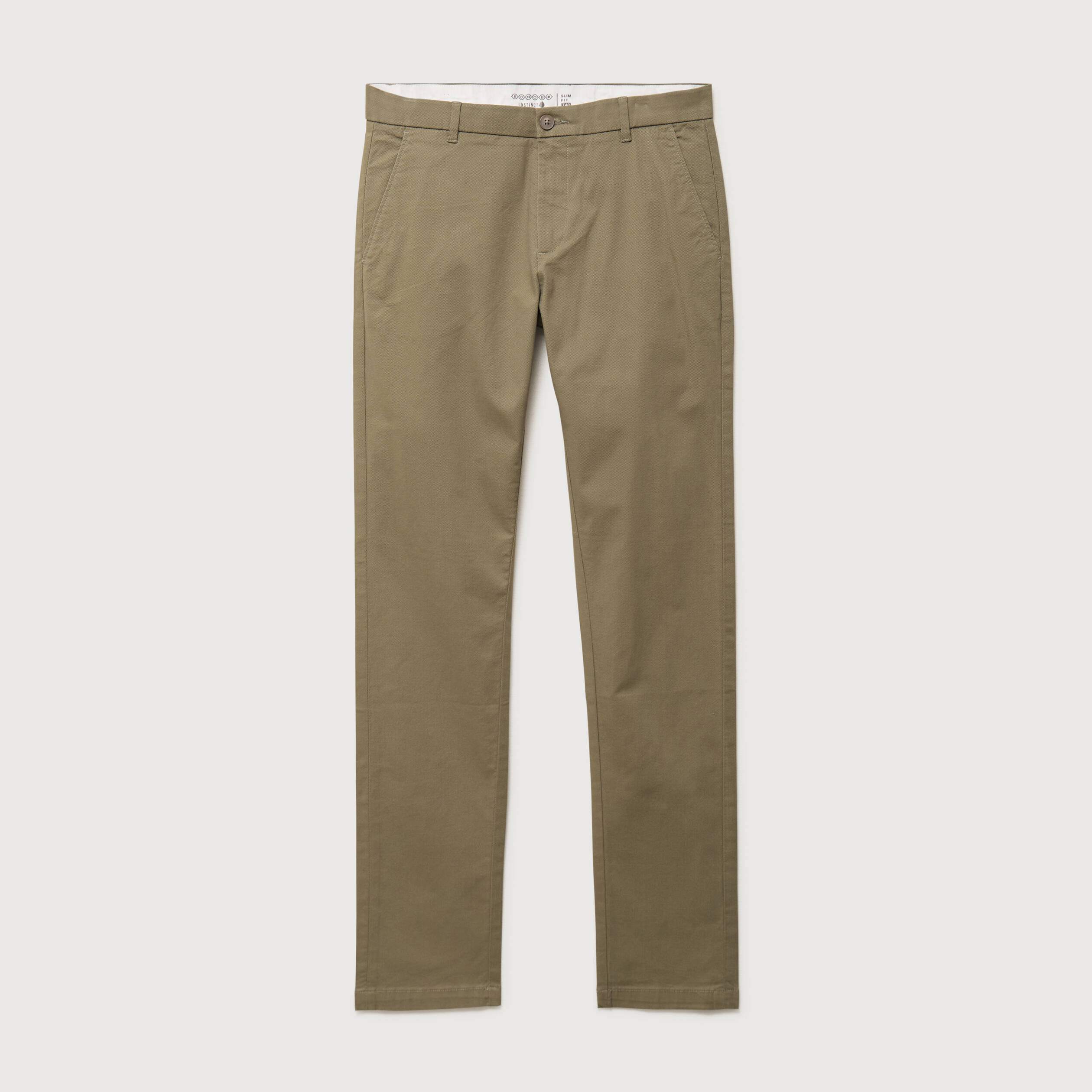 Pantalon chino slim vert kaki homme